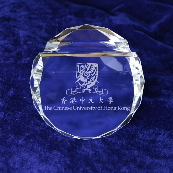 Round Crystal Paperweight Card Holder 8