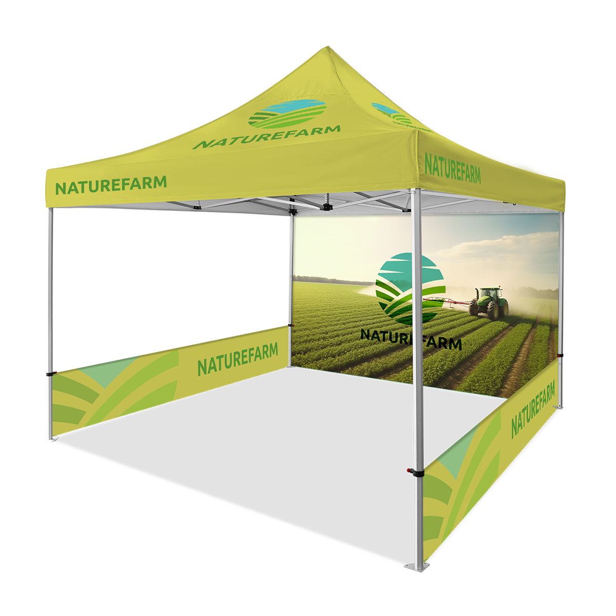 13x13ft Premium Hex Aluminum Frame Tent Kit w/Full Rear Wall & Half Side Walls 1