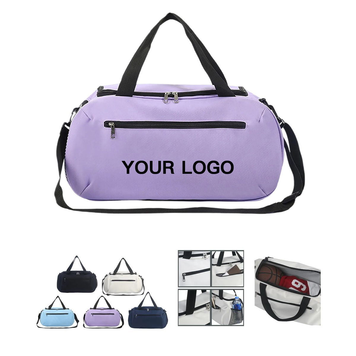 Spacious Gym Duffel with Zippered Pockets 2