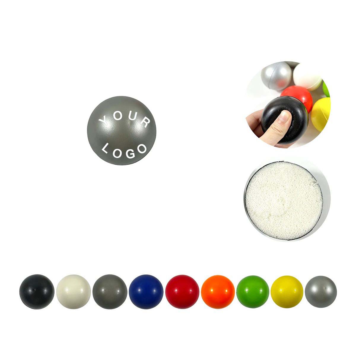 Soft PU Stress Ball 2.37 Inch Hand Exercise 7