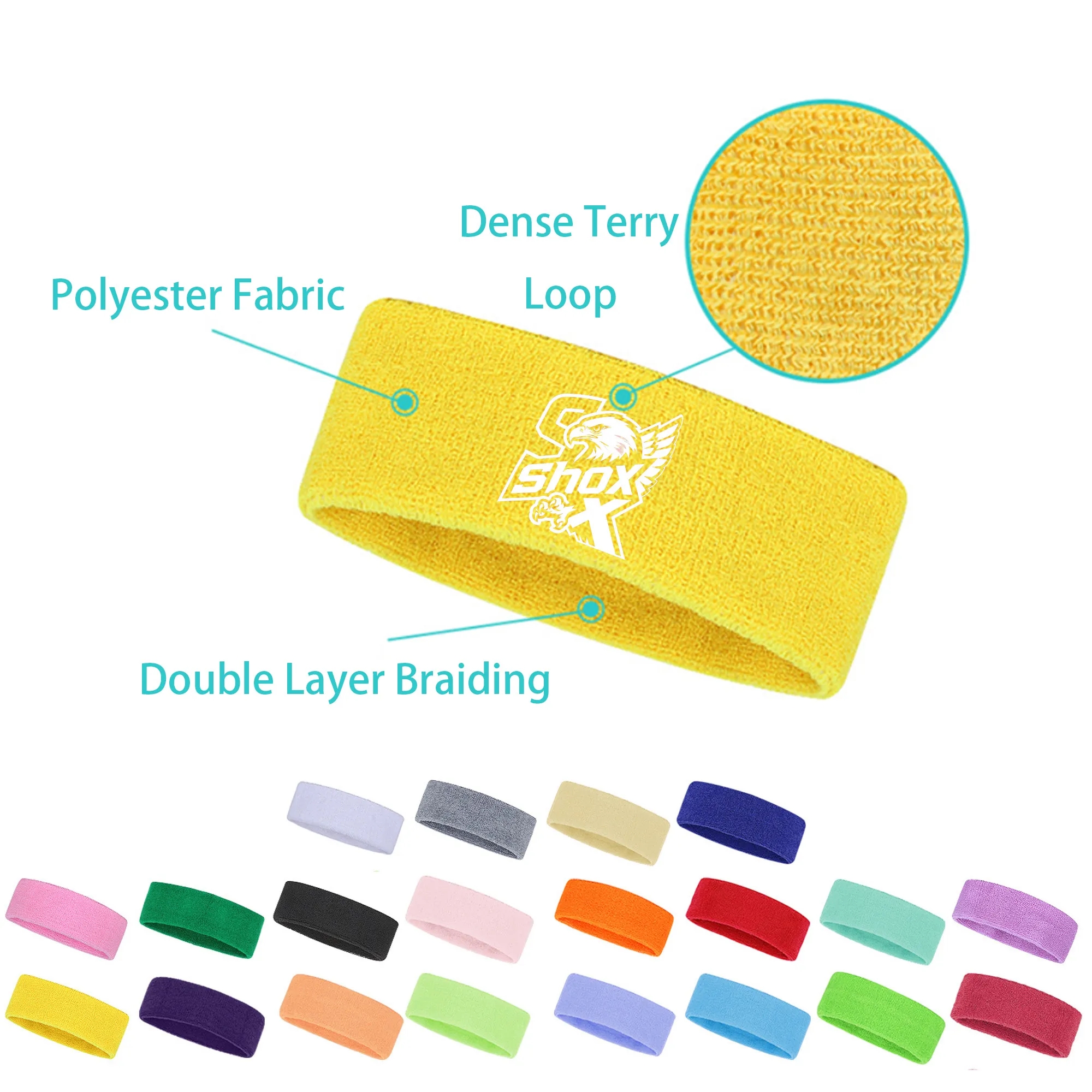 MOQ 20 Breathable Stretch Sports Headband 2
