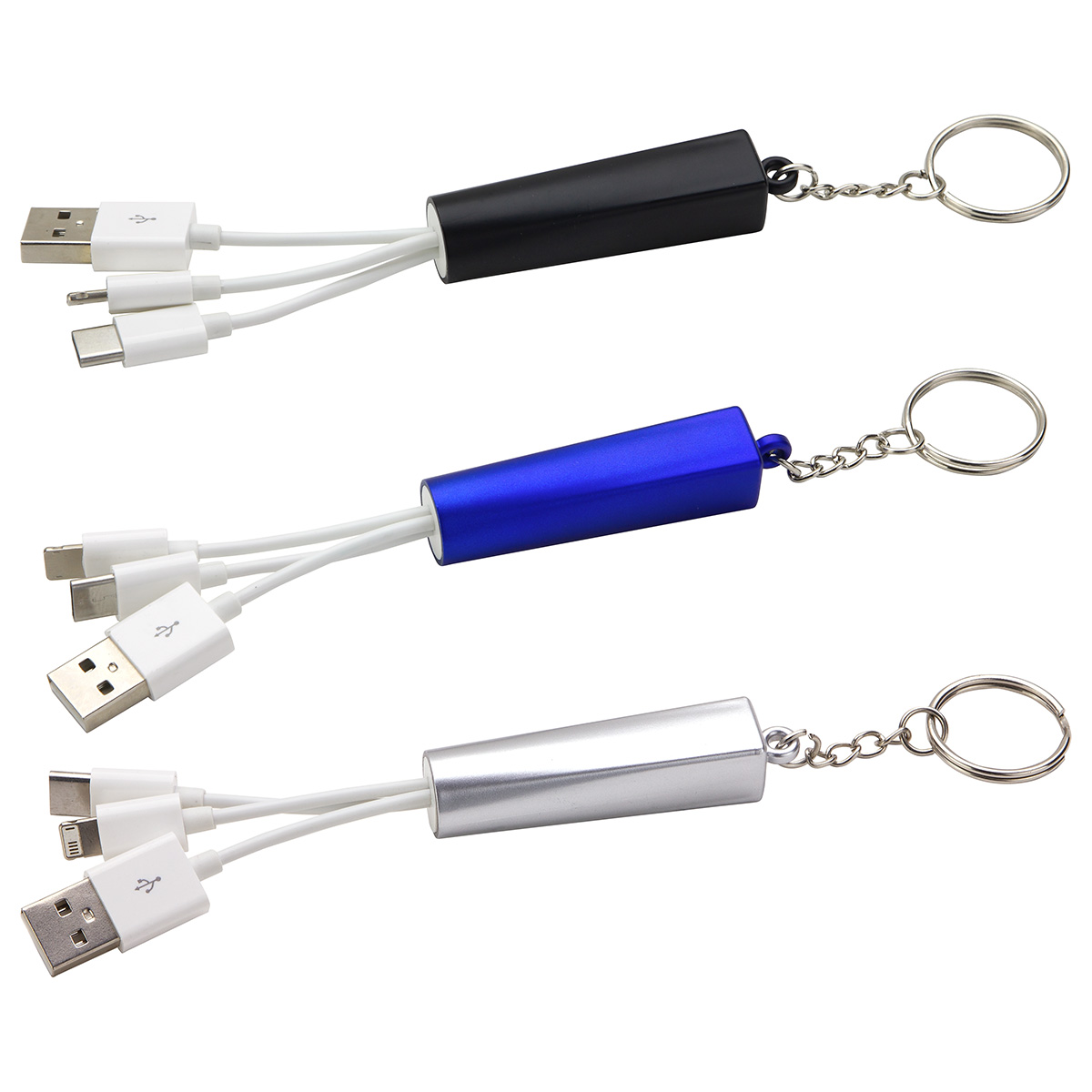Trey 3-in-1 Light-Up Charging Cable with Keychain 21