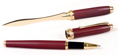 Inluxus Executive Style Snap-off Cap Rollerball Pen & Letter Opener Set