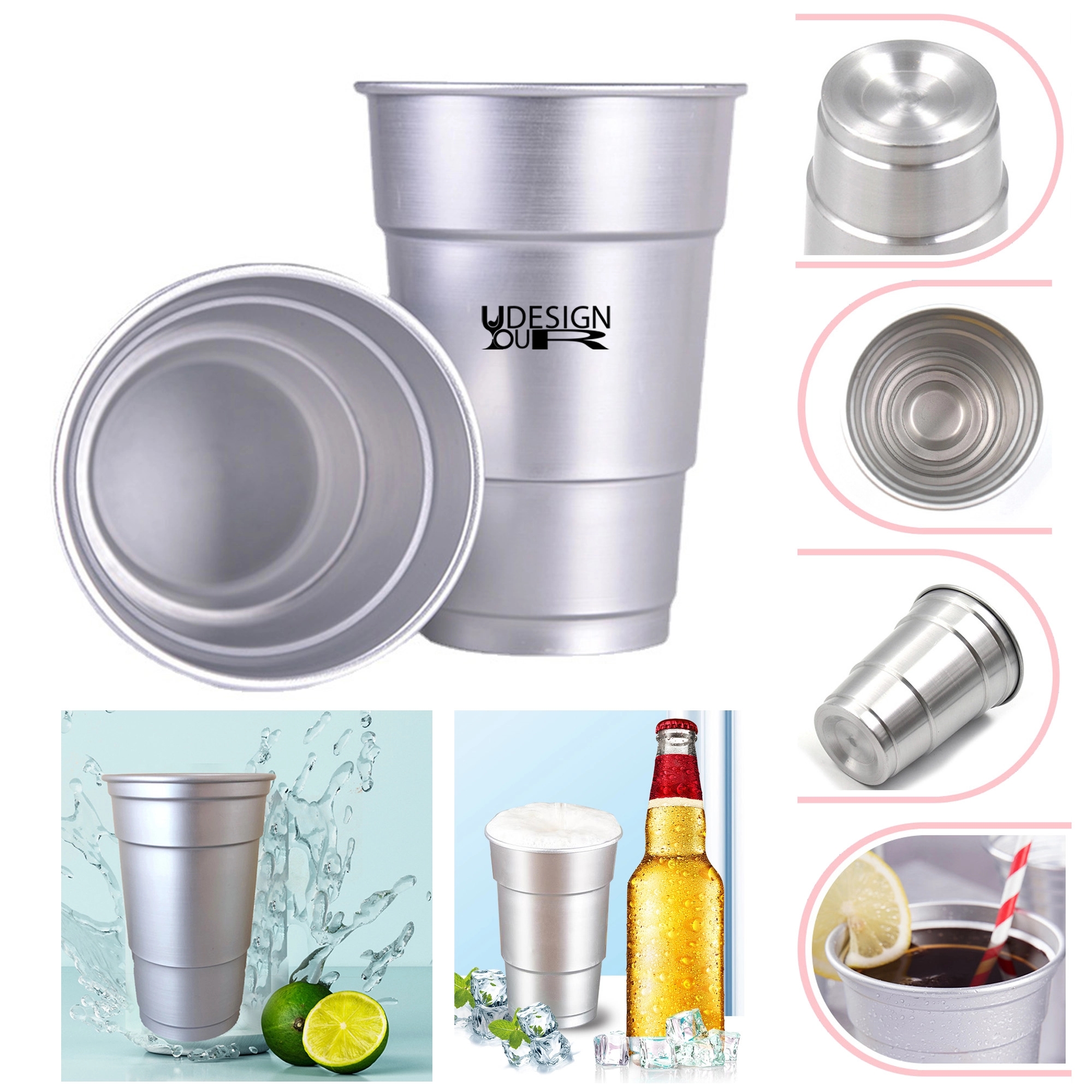 16 oz Aluminum Recyclable Party Cups MOQ100 2