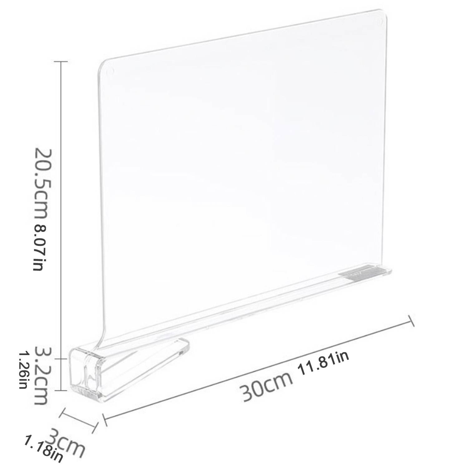 Partition Shelf Clear Acrylic 3