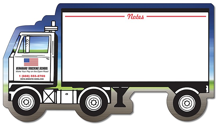 Mini Memo Board Shape - 8.375x4.75 Laminated - SEMI-TRUCK / TRACTOR TRAILER - 14 pt. 2