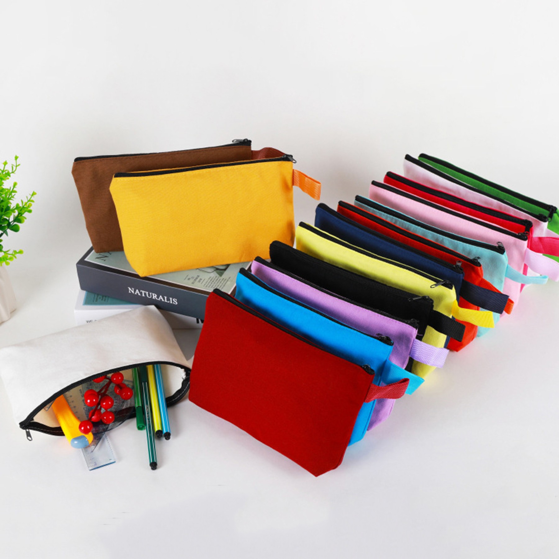 Customized Zipper Canvas Pencil Case 2
