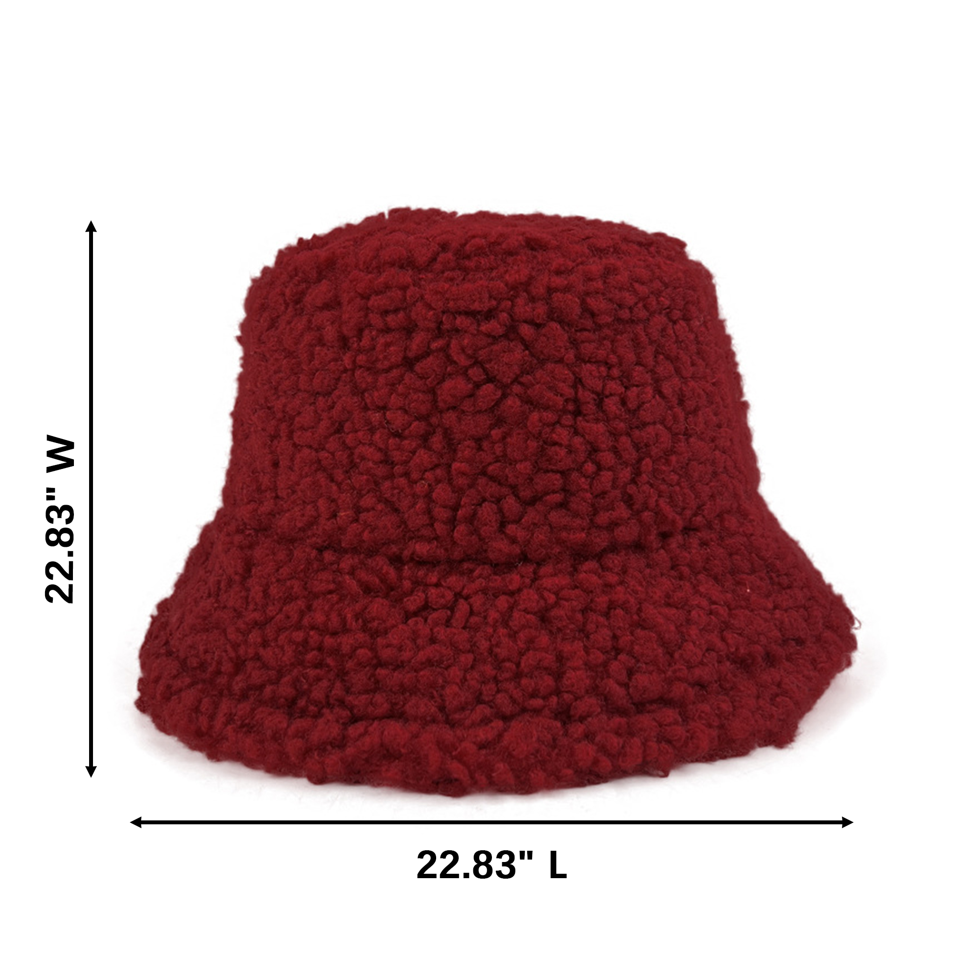 Fuzzy Winter Bucket Hat With Fleece Lining 22.83" Circumference 7