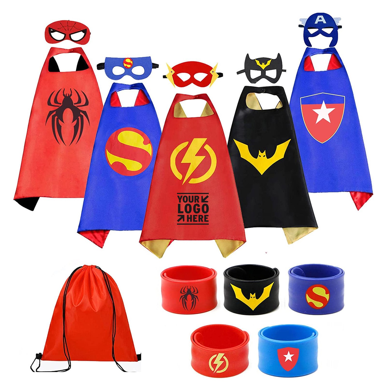 5 PCS Superhero Capes and Wristbands Set 2