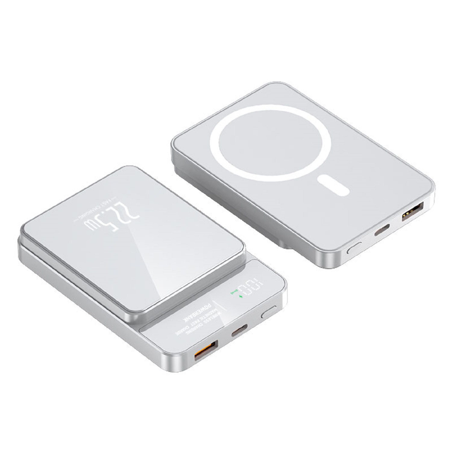 Digital Fast Charging Magnetic Wireless Power Bank - 5000 mAh 1