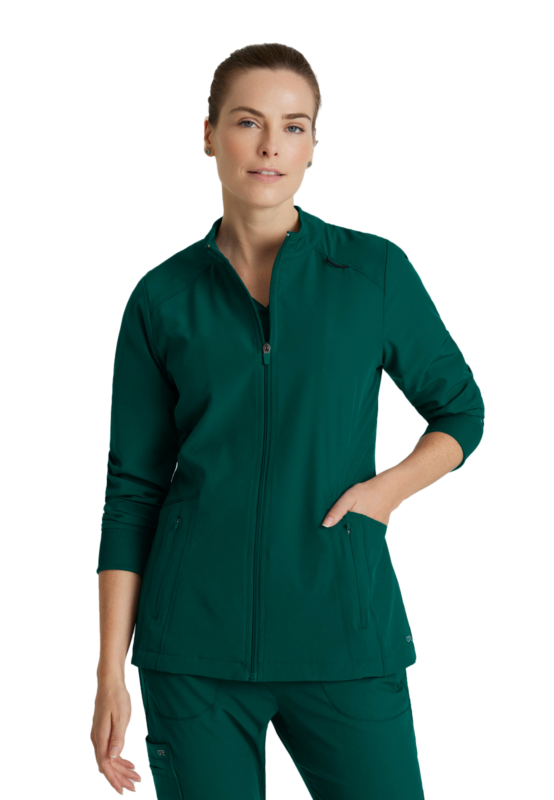 Barco One - Women's Four-Pocket Zip-Up Venture Warm-Up Scrub Jacket 25