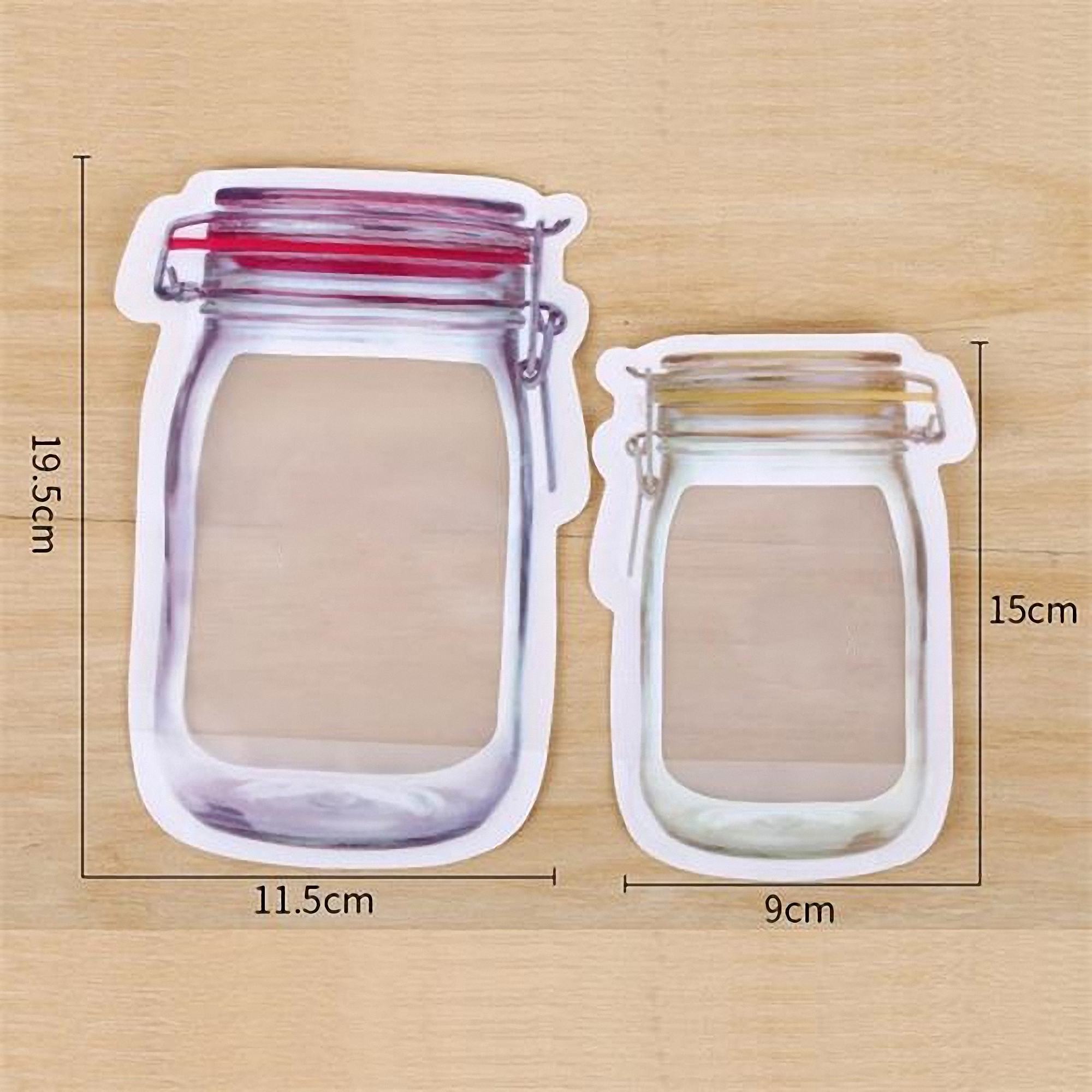 Jar Shaped Food Storage Ziplock Bag 7.68 x 4.72" 2