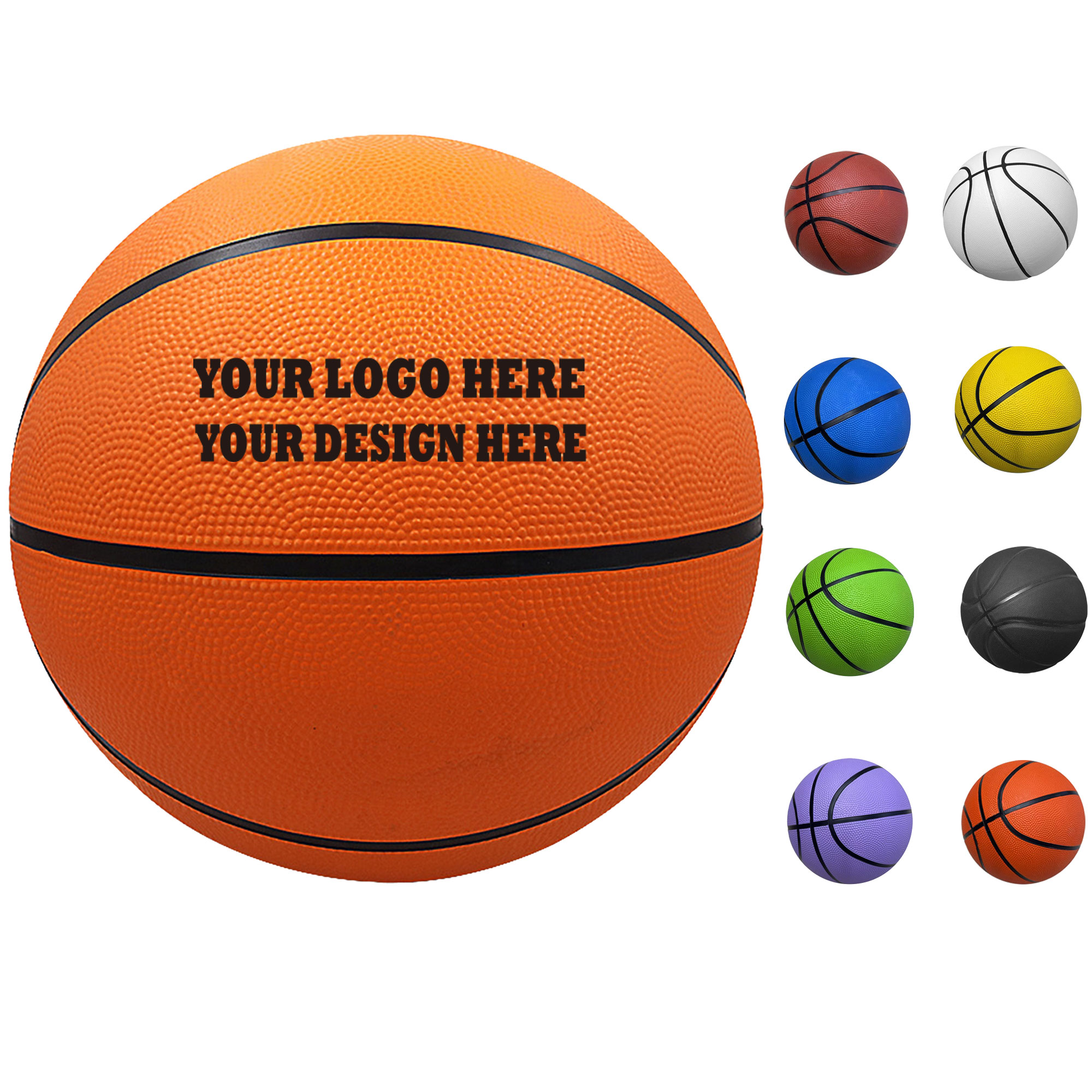 Customizable Size 7 Rubber Basketball 2