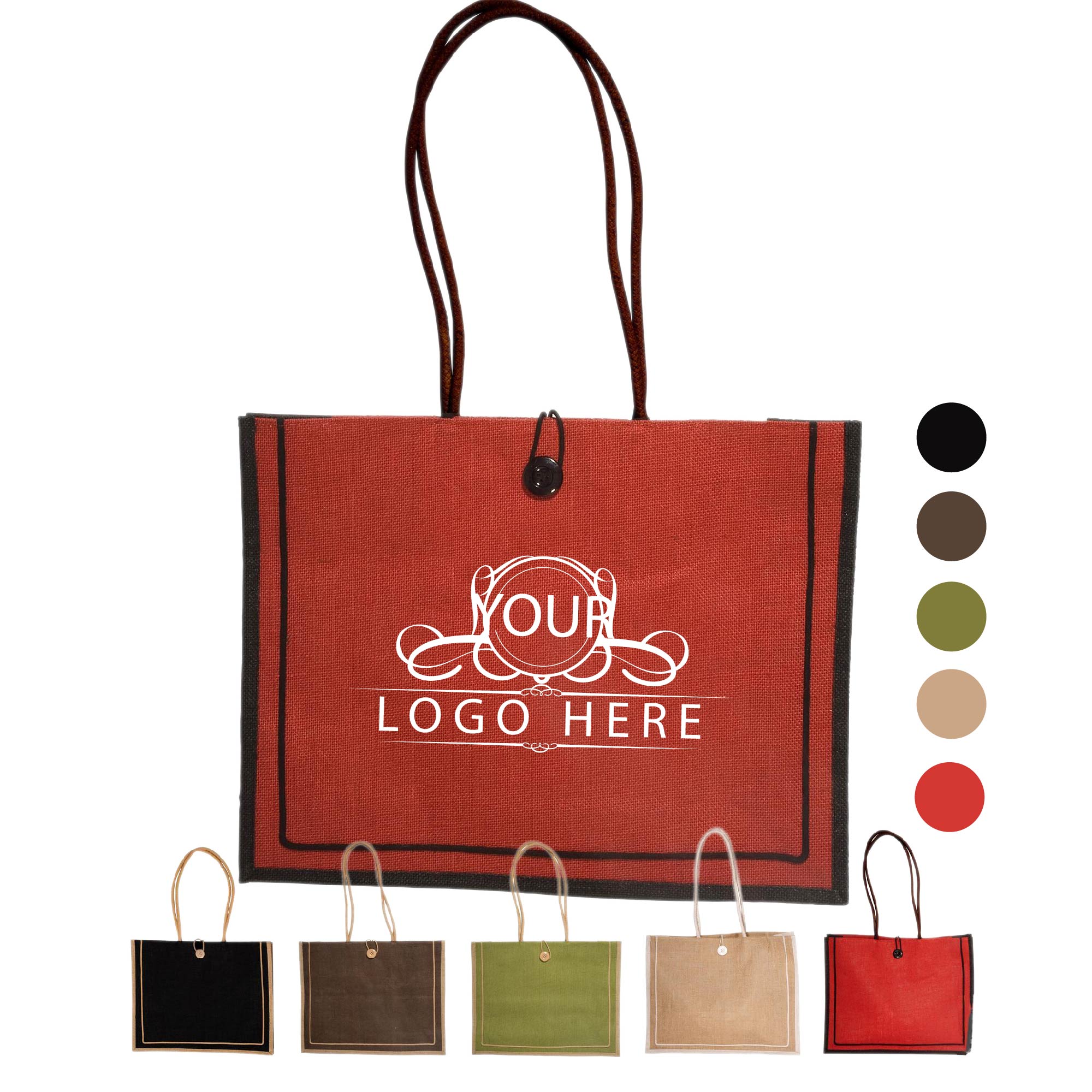 Classic Jute Tote, custom tote bag with logo imprint 2