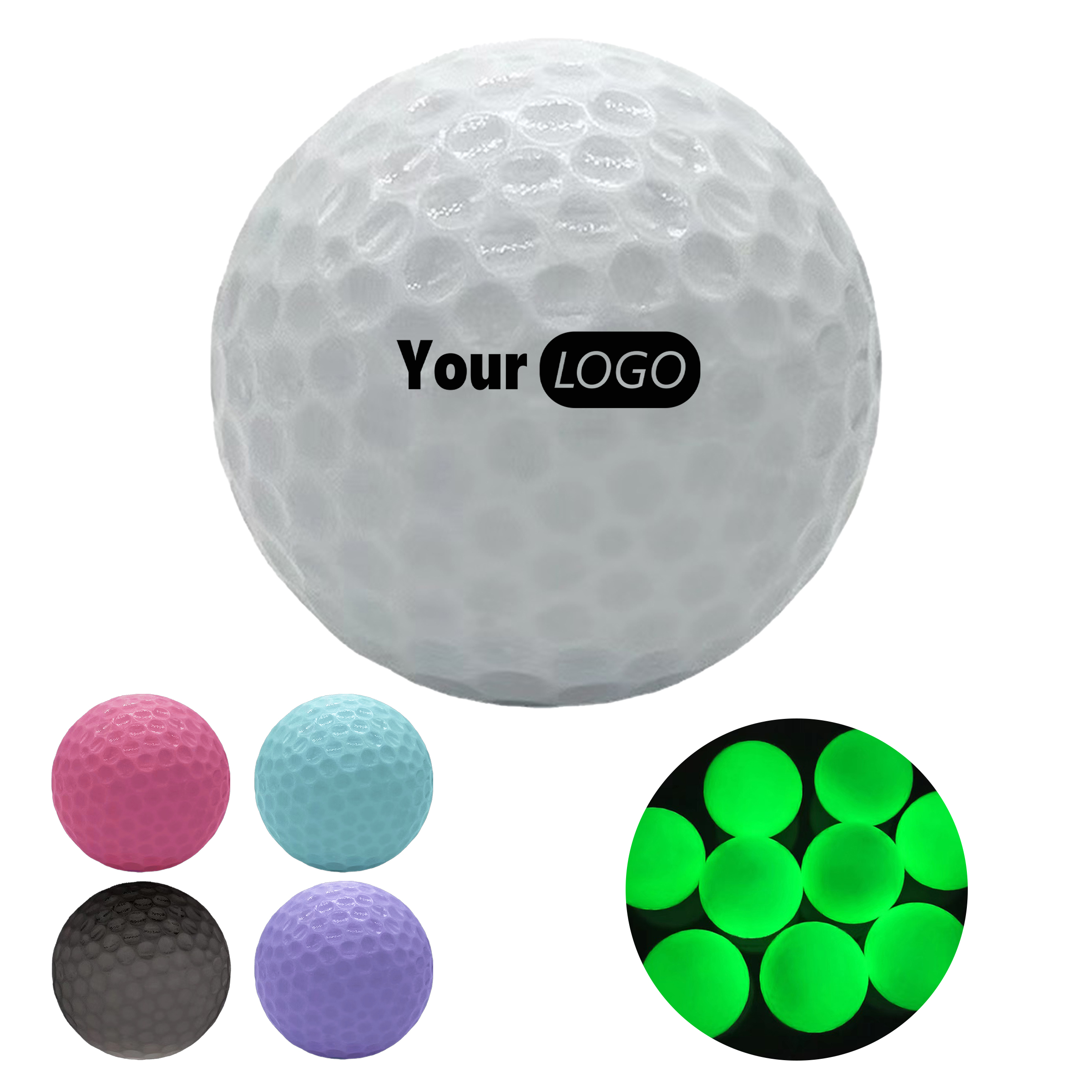 Rubber Custom Glow-In-The-Dark Golf Ball 1