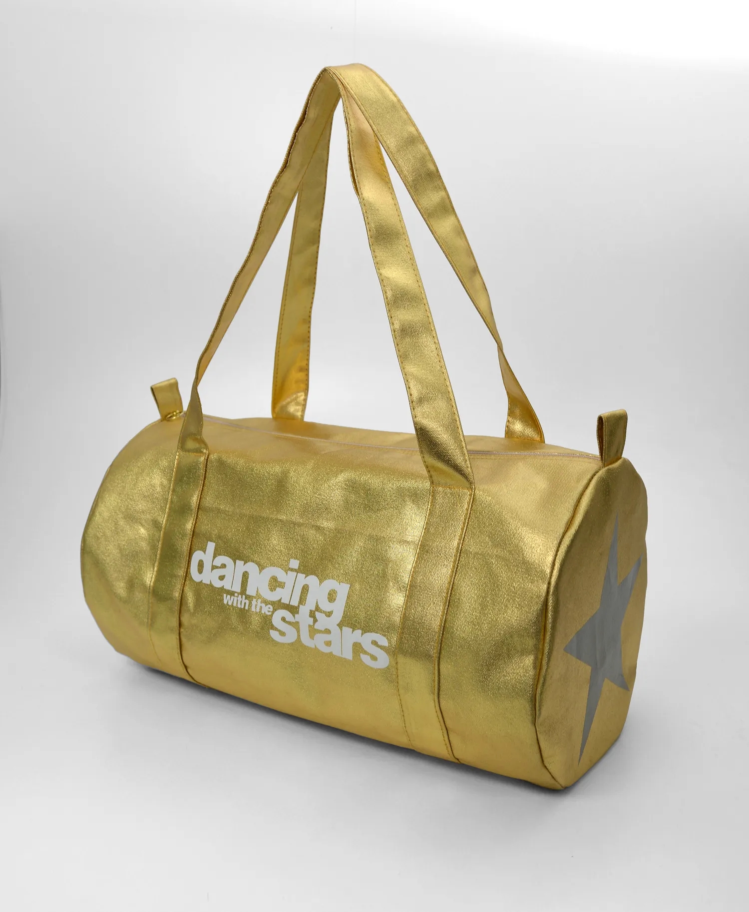 Custom Round Metallic Silver Duffle Bag 1