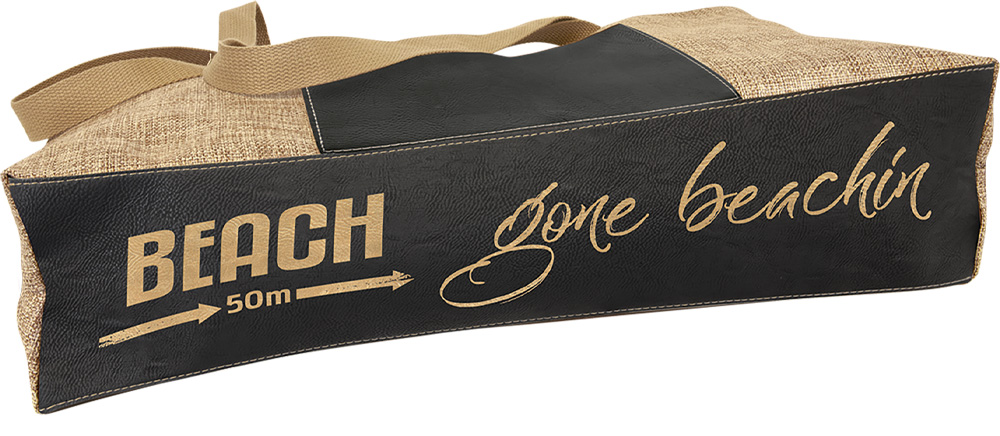 Black / Gold Laserable Leatherette Gusset Bag 2