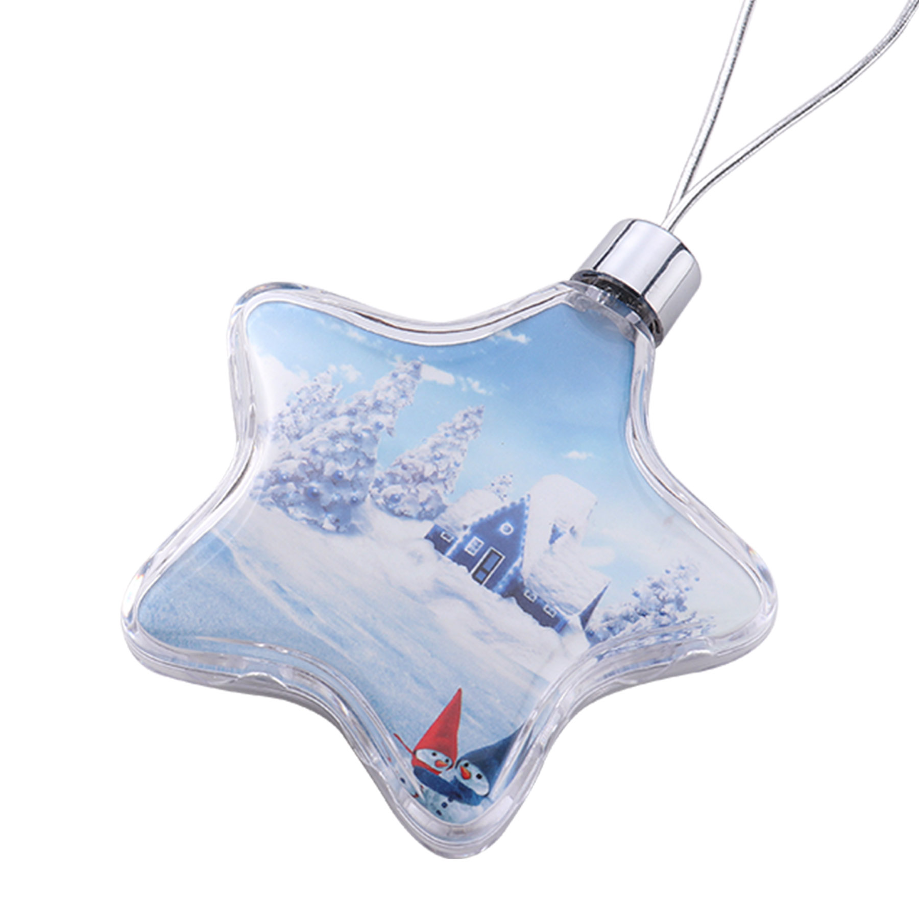 Free Shipping 3" Clear Star Full Color Aluminum Sheet Ornament 3