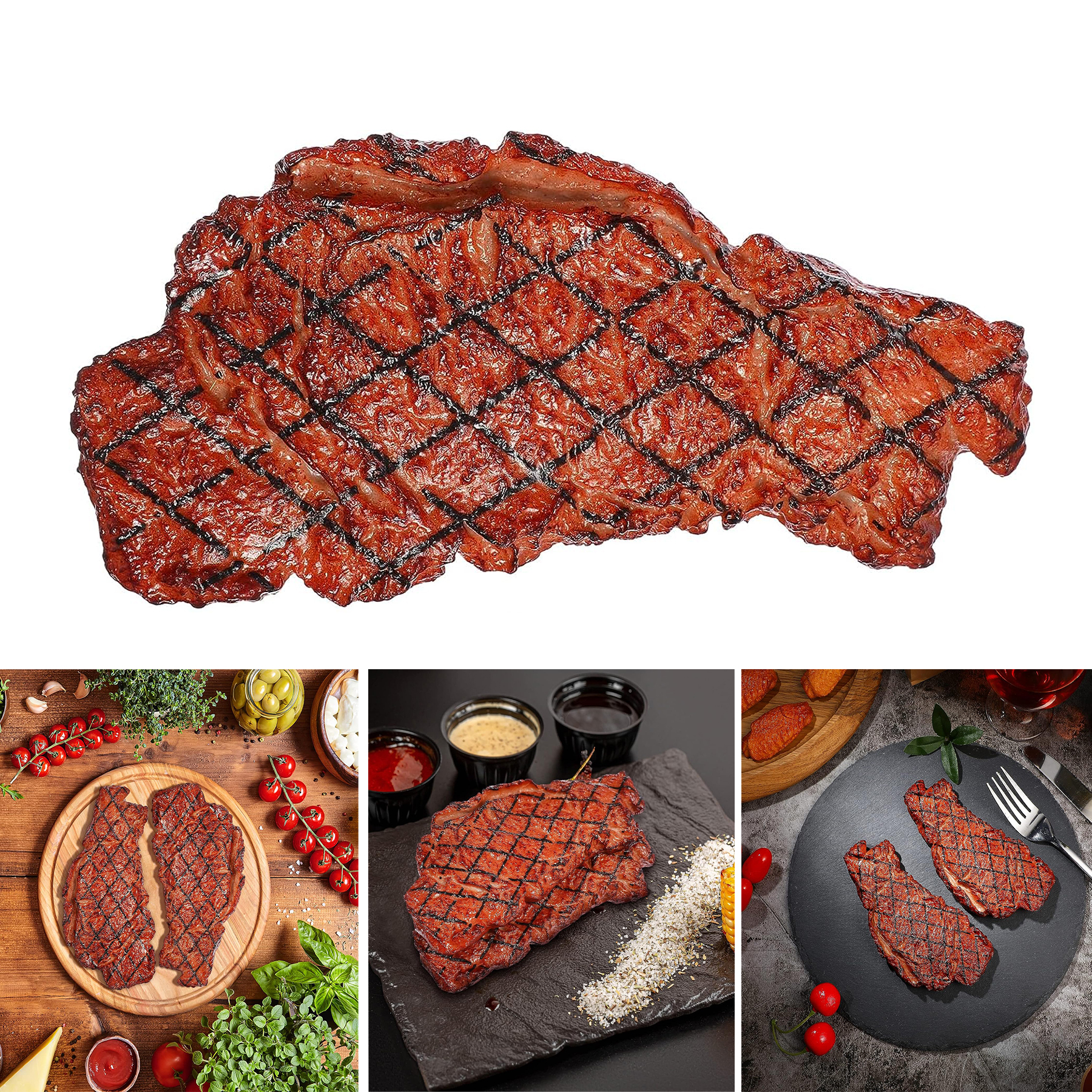 2Pcs Artificial Fake Steak