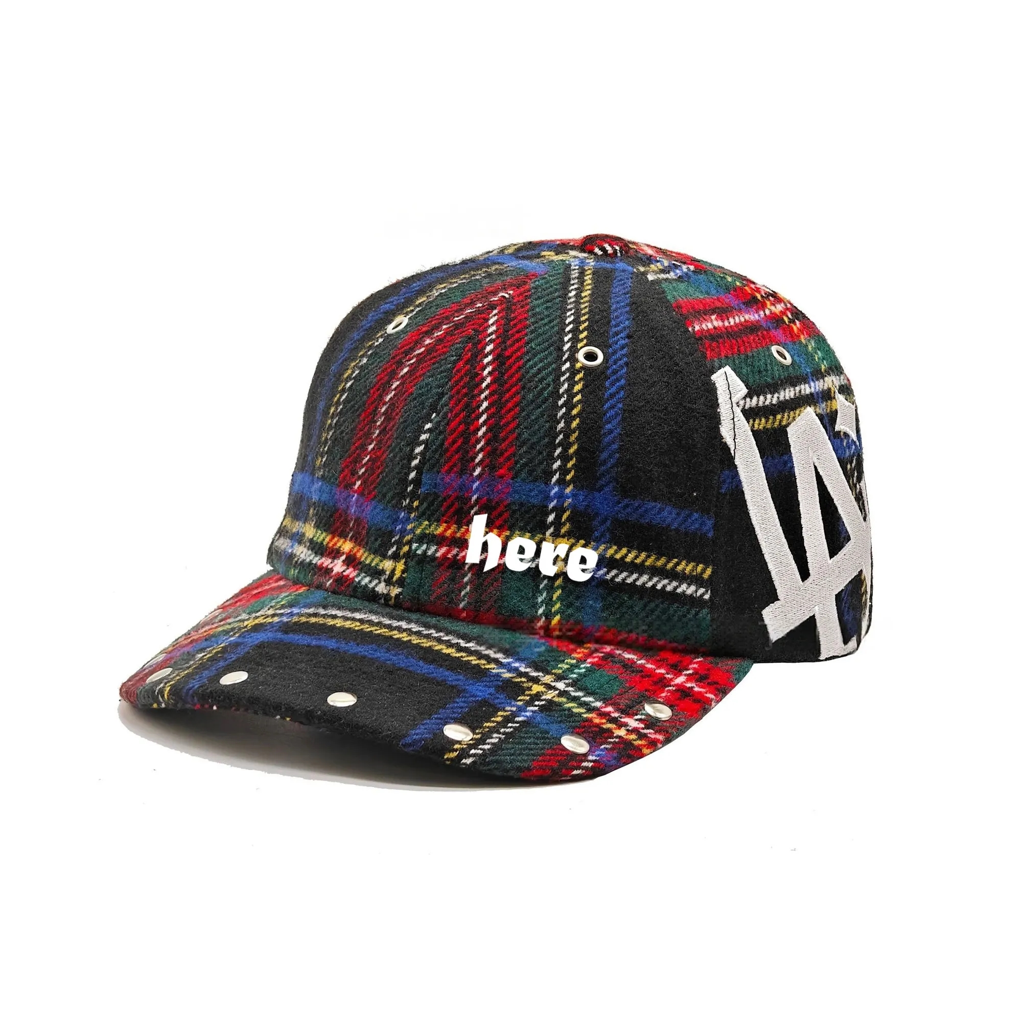 Colorful Plaid Wool Baseball Cap 4