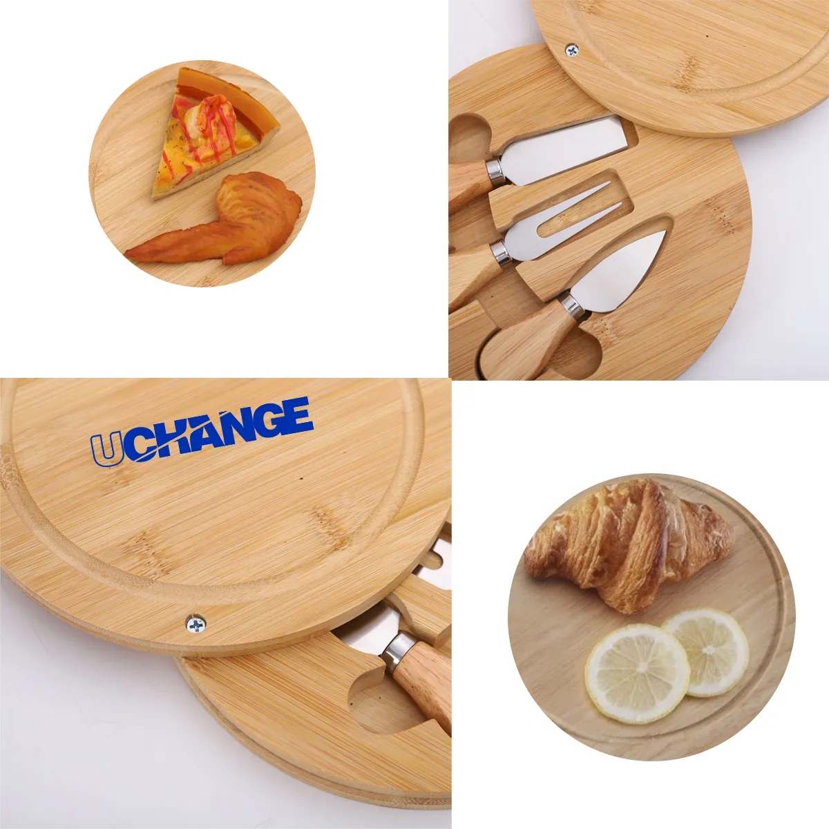 Bamboo Cheese Board Set With Slide-Out Tool Drawer 6