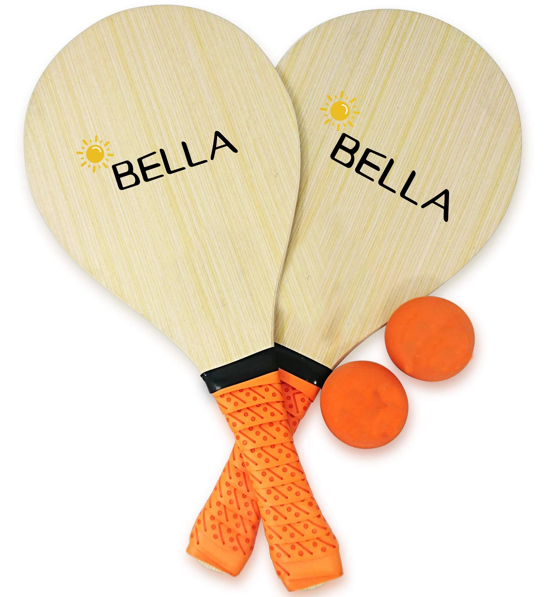 Wooden Beach Pickleball Paddle Included 2 Orange Balls 2