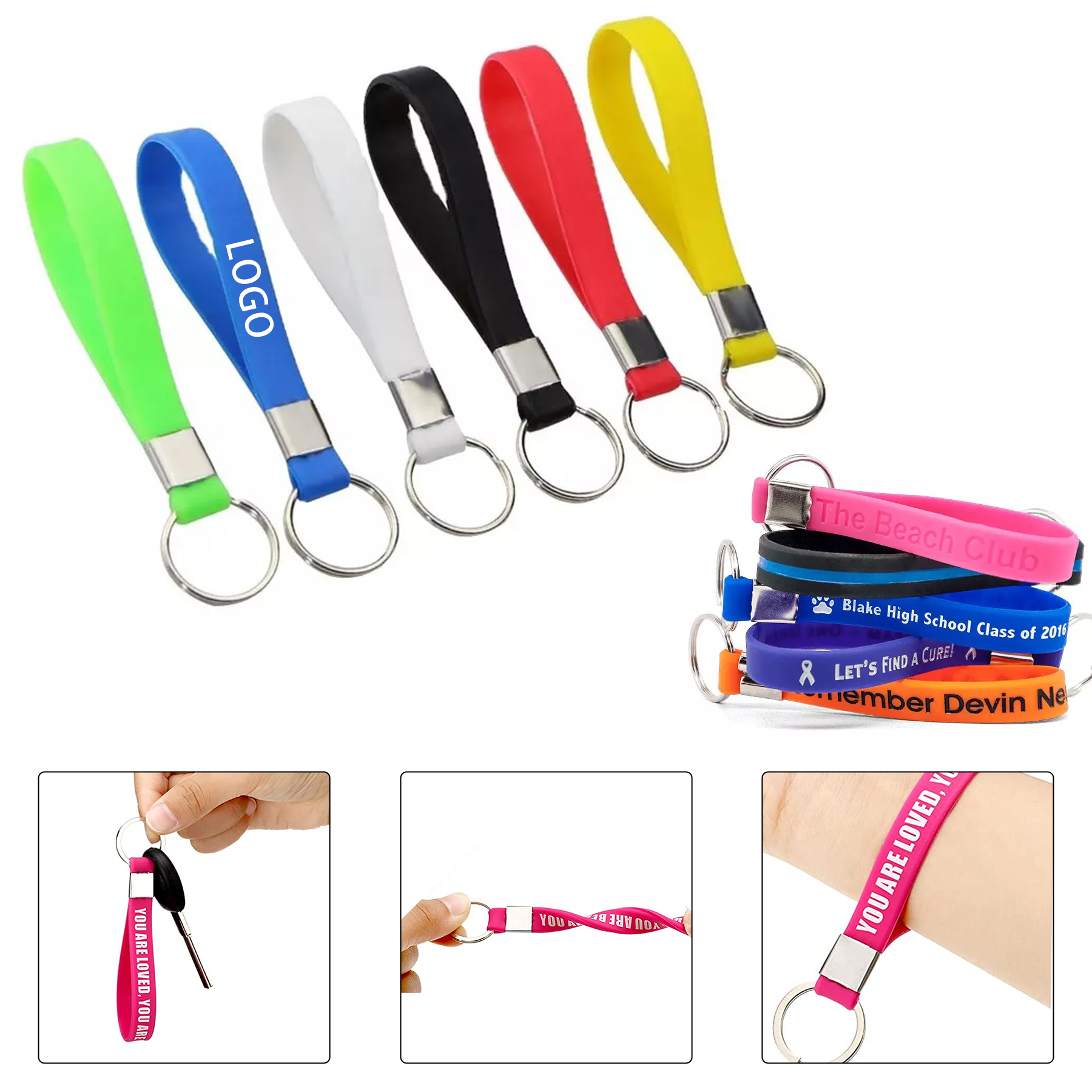 Custom Silicone Keychain With Logo 1