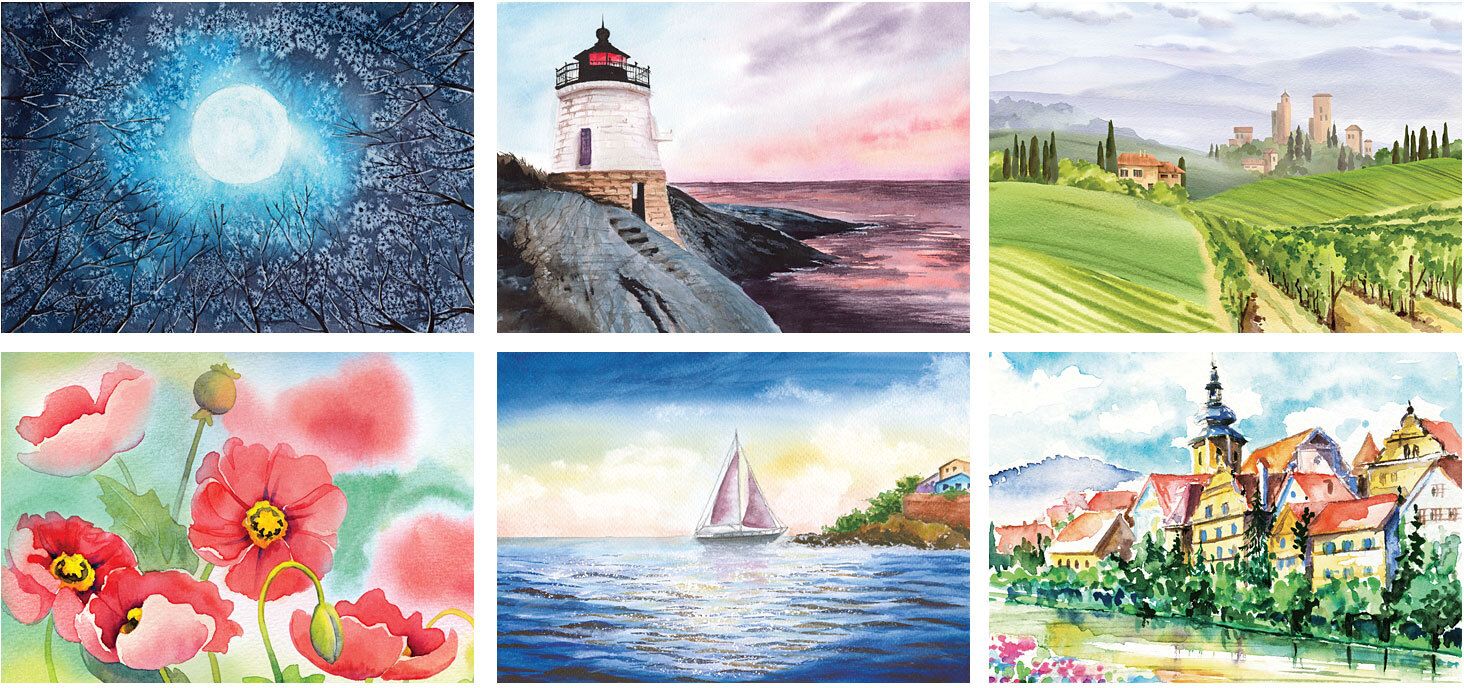 WATER COLOR SPIRAL WALL CALENDAR 17