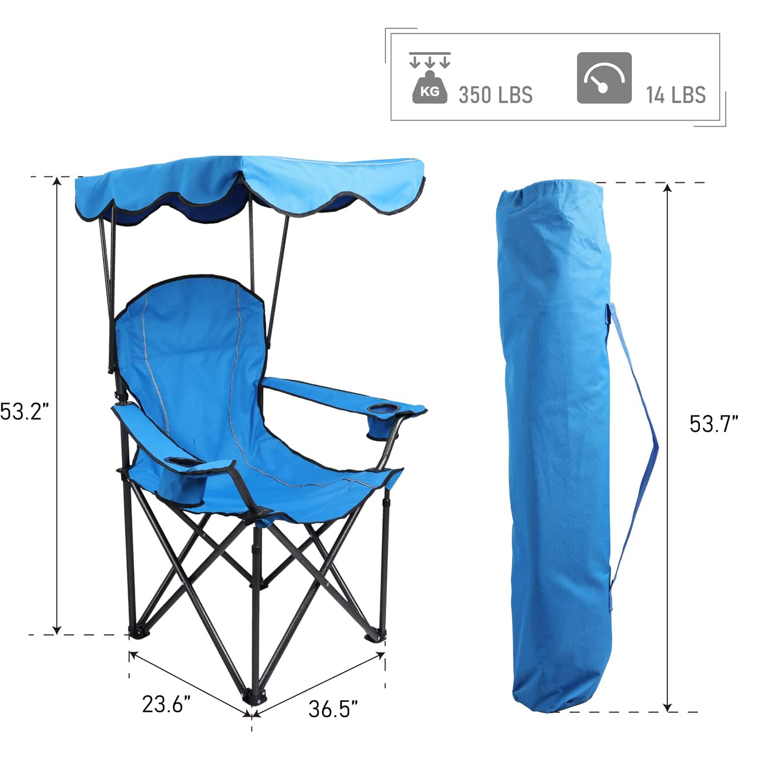 Portable Retractable Shade Canopy Folding Chair 5