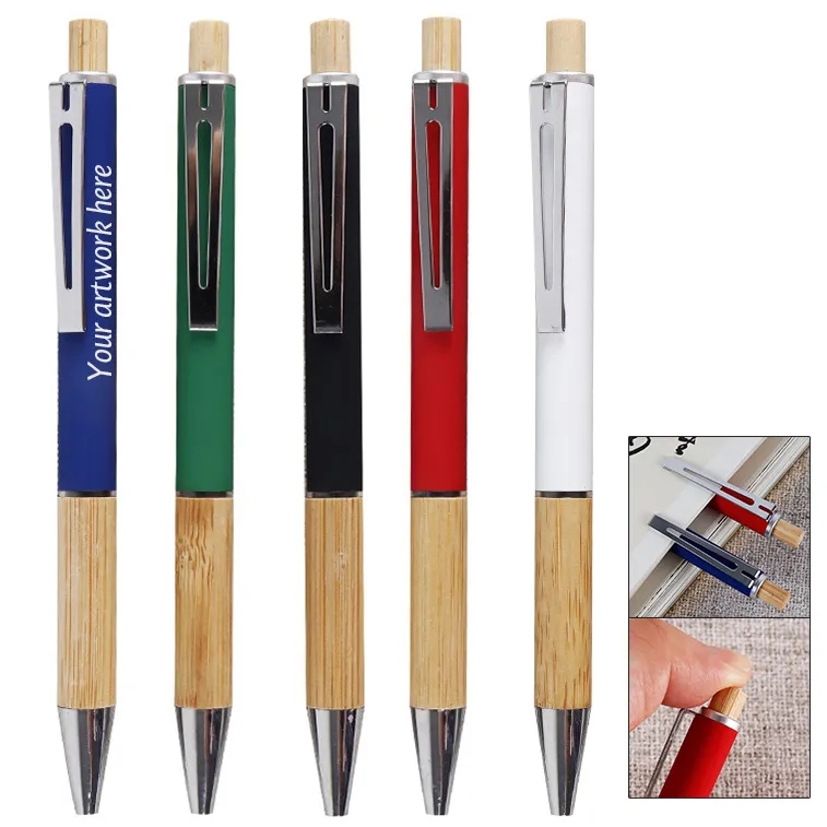 Bamboo Aluminum soft touch ballpoint pen 6