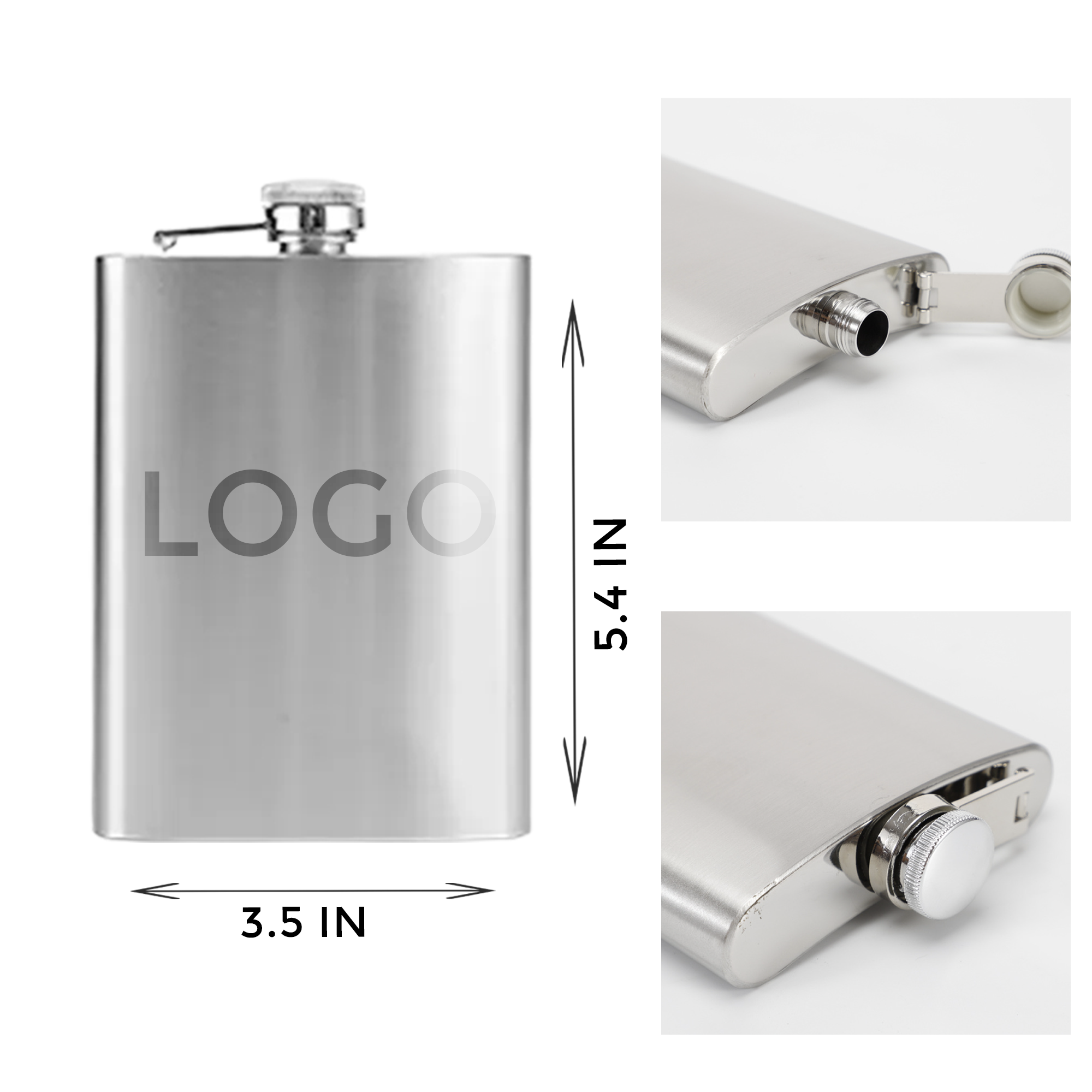 MOQ 10 PCS Durable 8OZ Stainless Steel Hip Flask 1