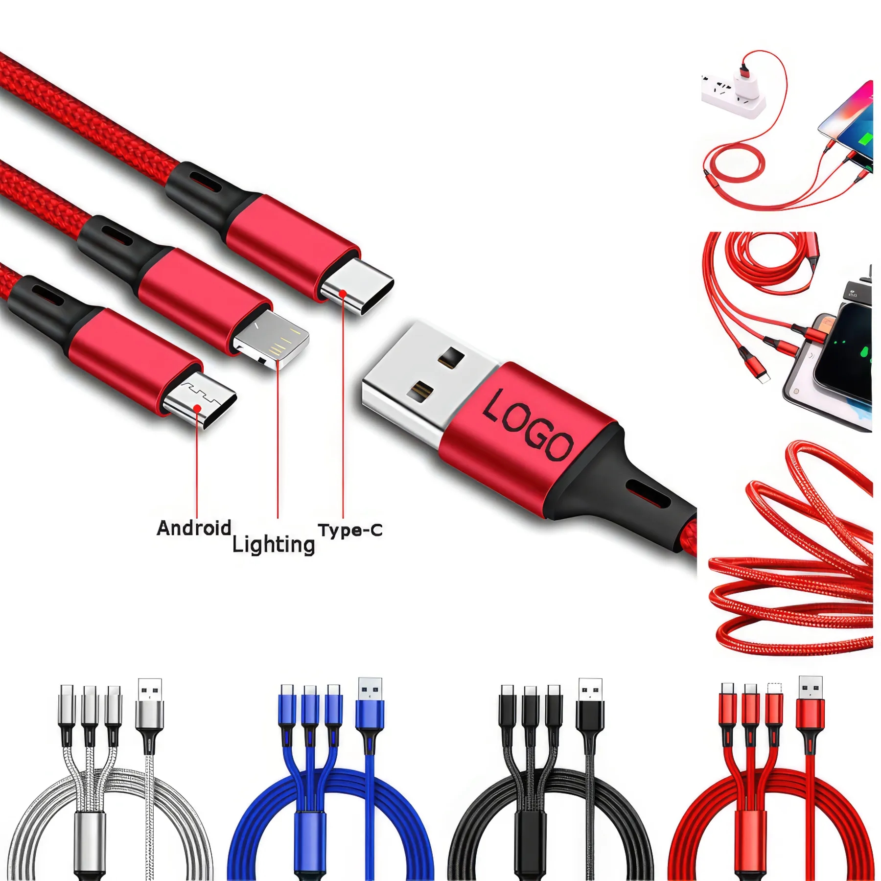 Three-In-One Fast Charging Data Cable 1