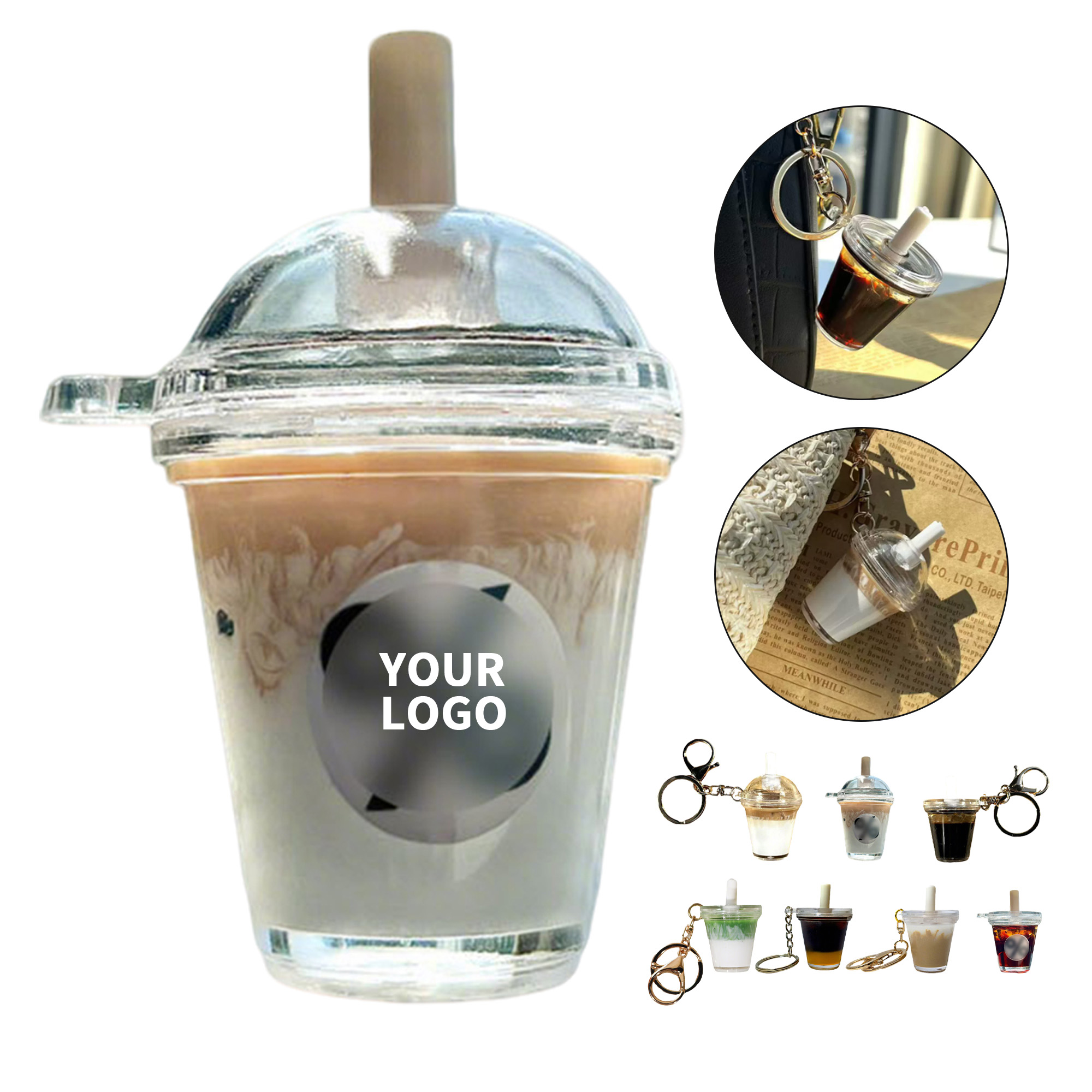 Mini Acrylic Iced Americano Coffee Keychain Magnet 9