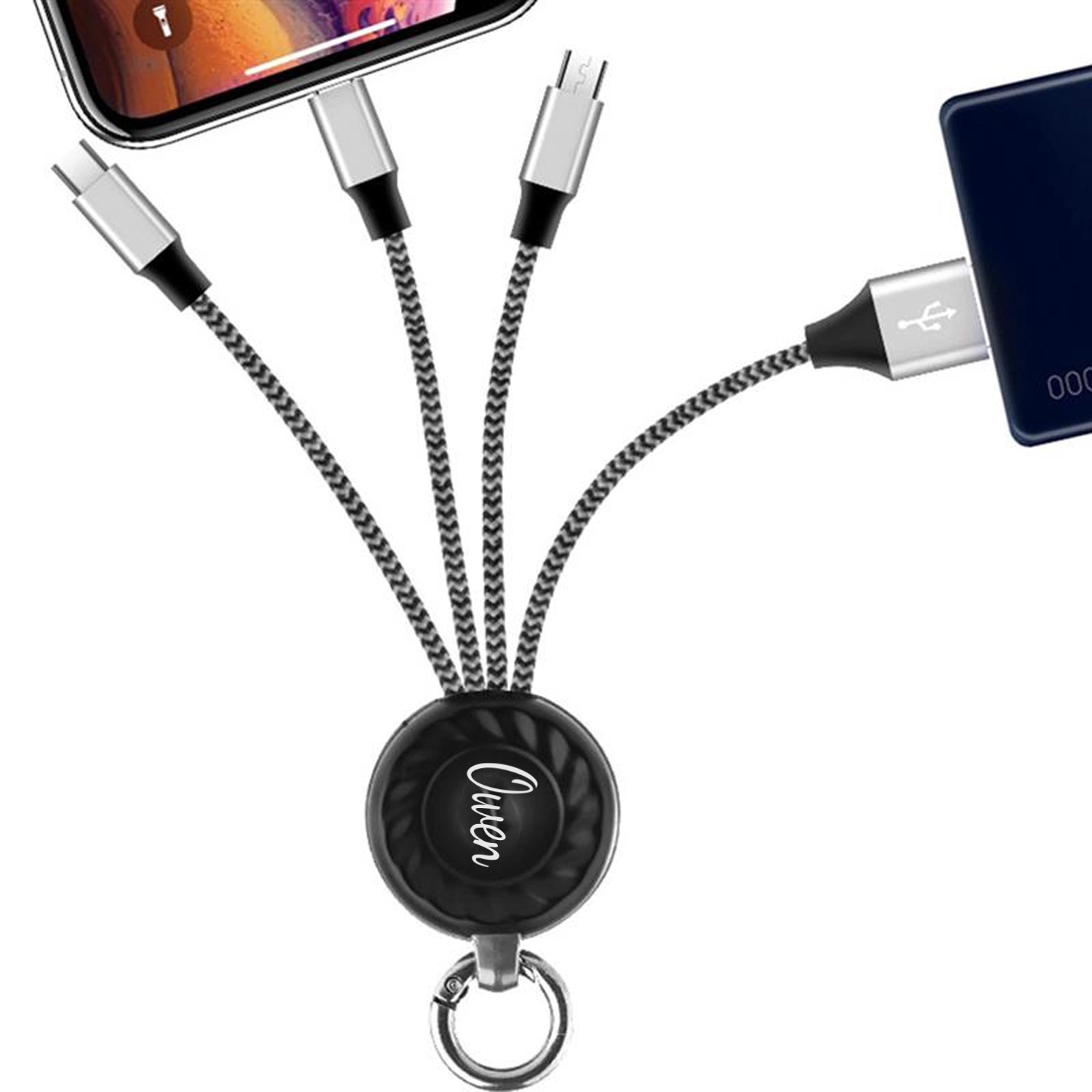 Luminous Three-In-One Keychain Data Cable 1