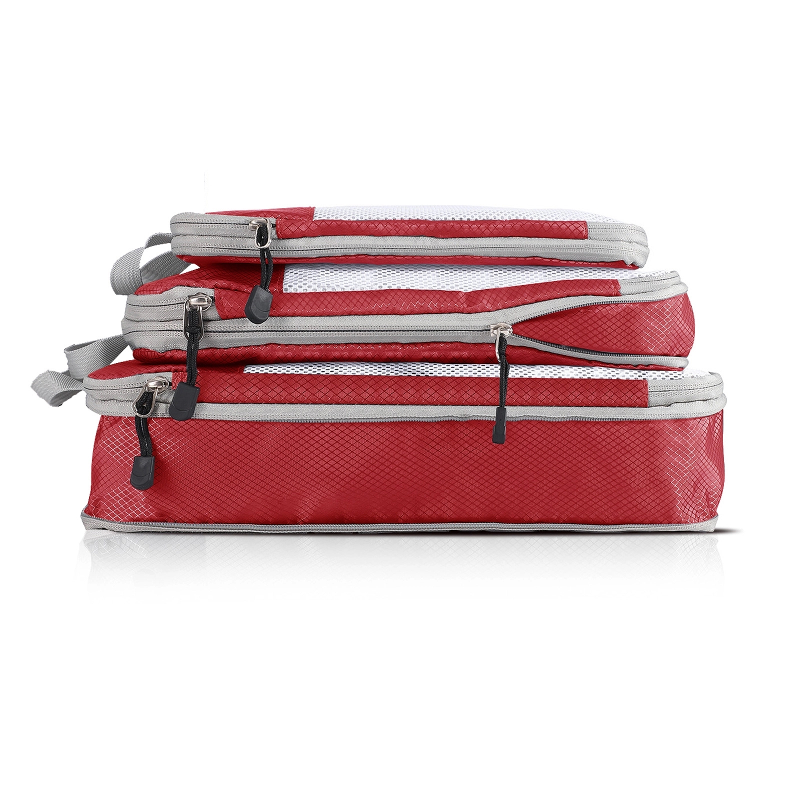 Set Of 3 Packing Cubes Foldable Storage Mesh Bag Organizer 17