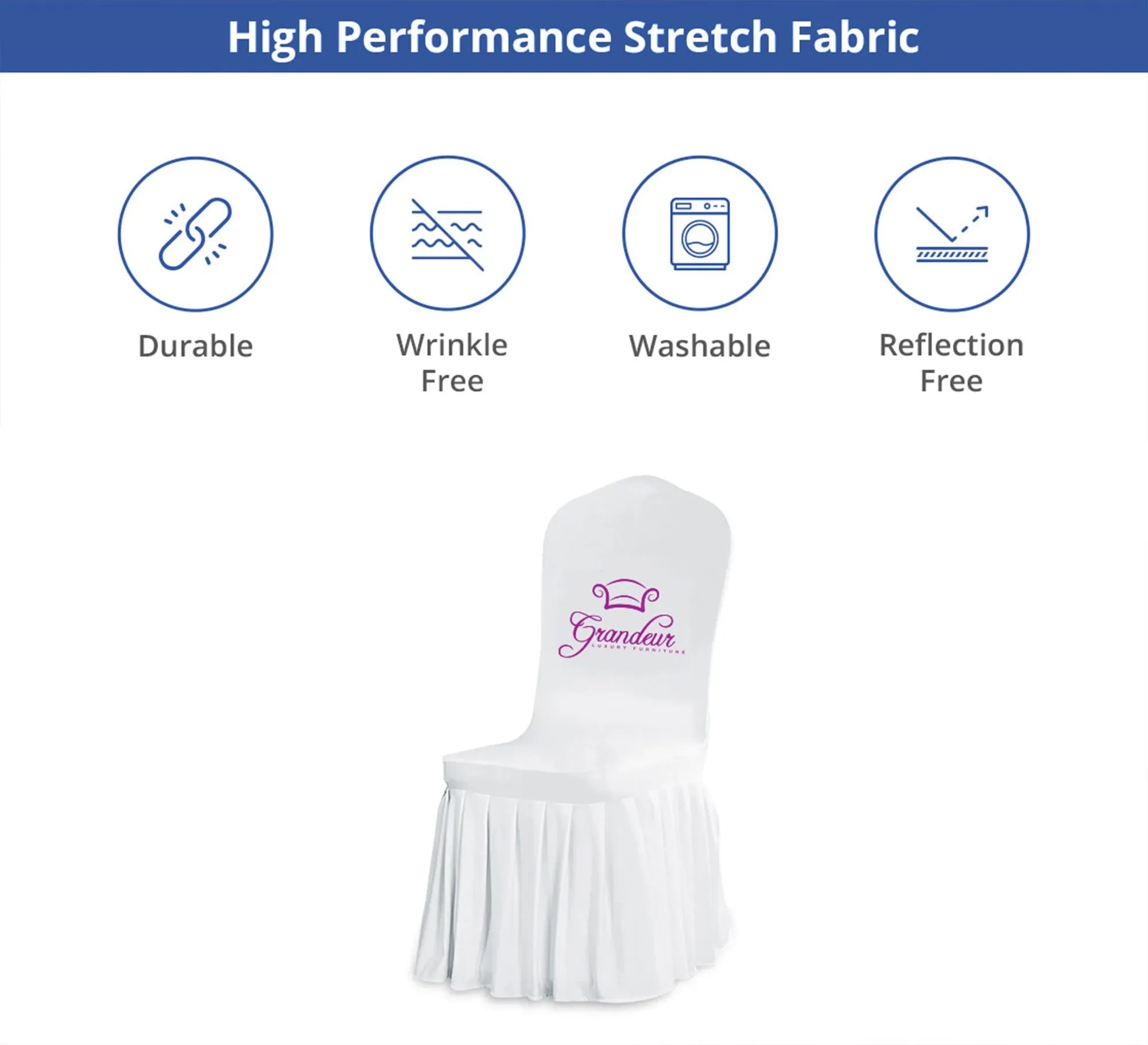 Pleated Banquet Chair Covers (14.2" x 32.3") 4