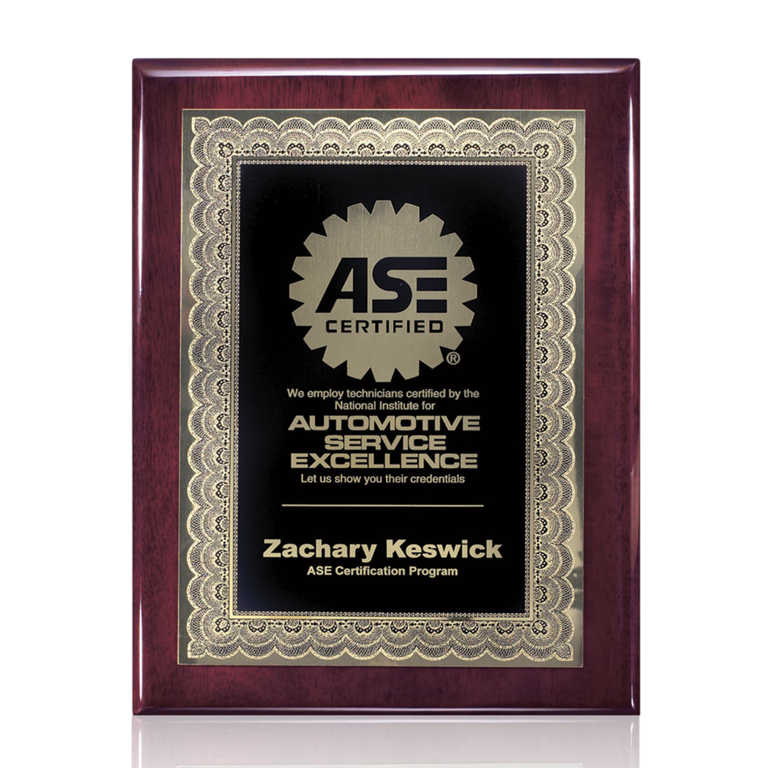 Oakleigh Certificate Plaque - Rosewood Finish 2