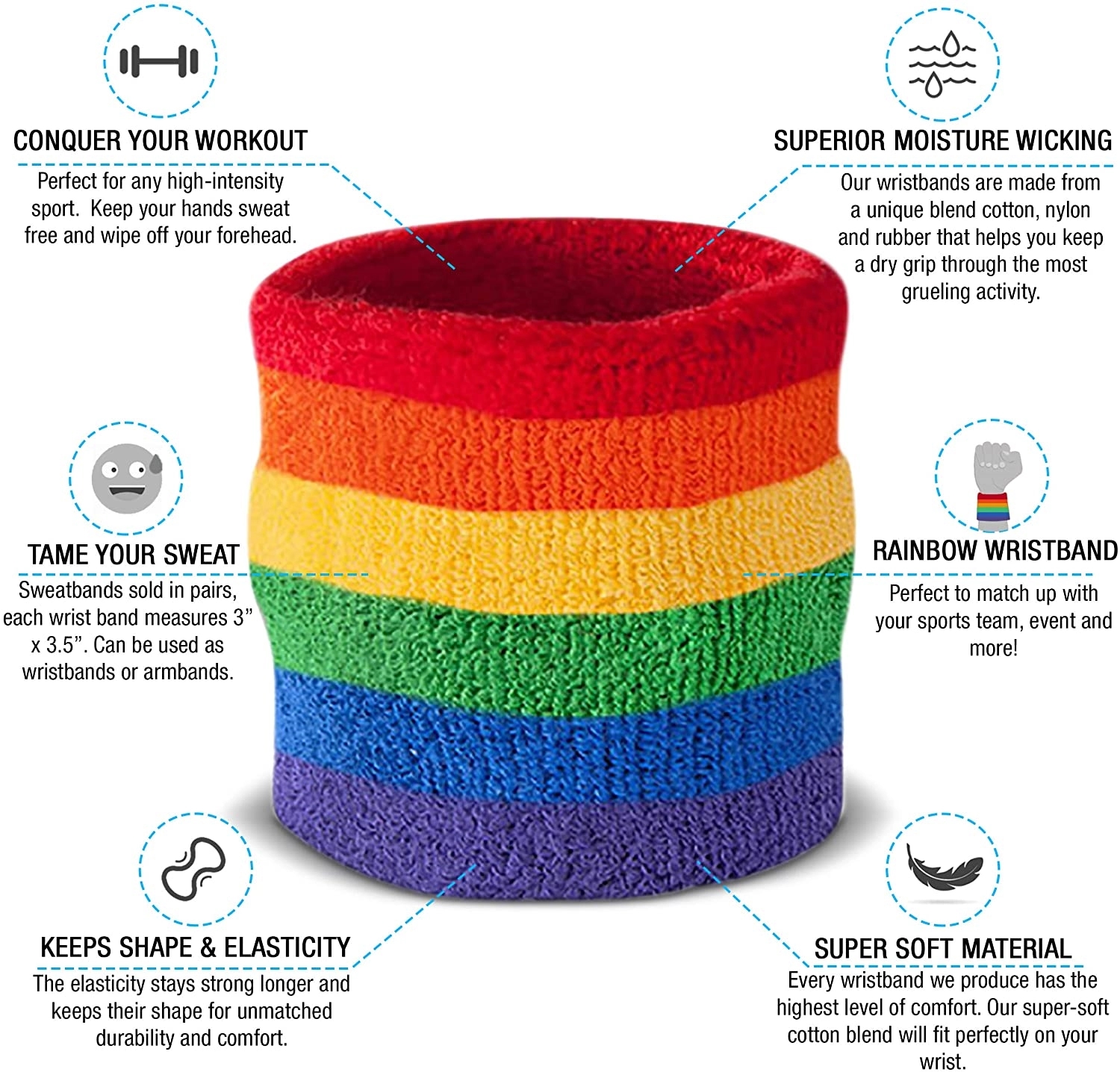 Rainbow Sweat Wristband 3