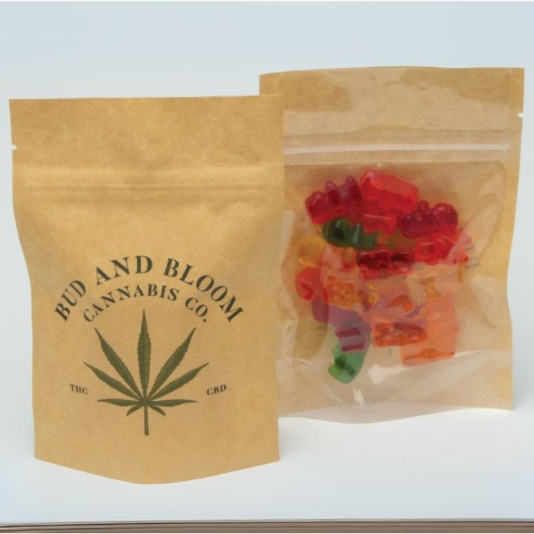 Full Color Stand Up Kraft Pouch w/Clear Back (4"W x 6"H 2"D)