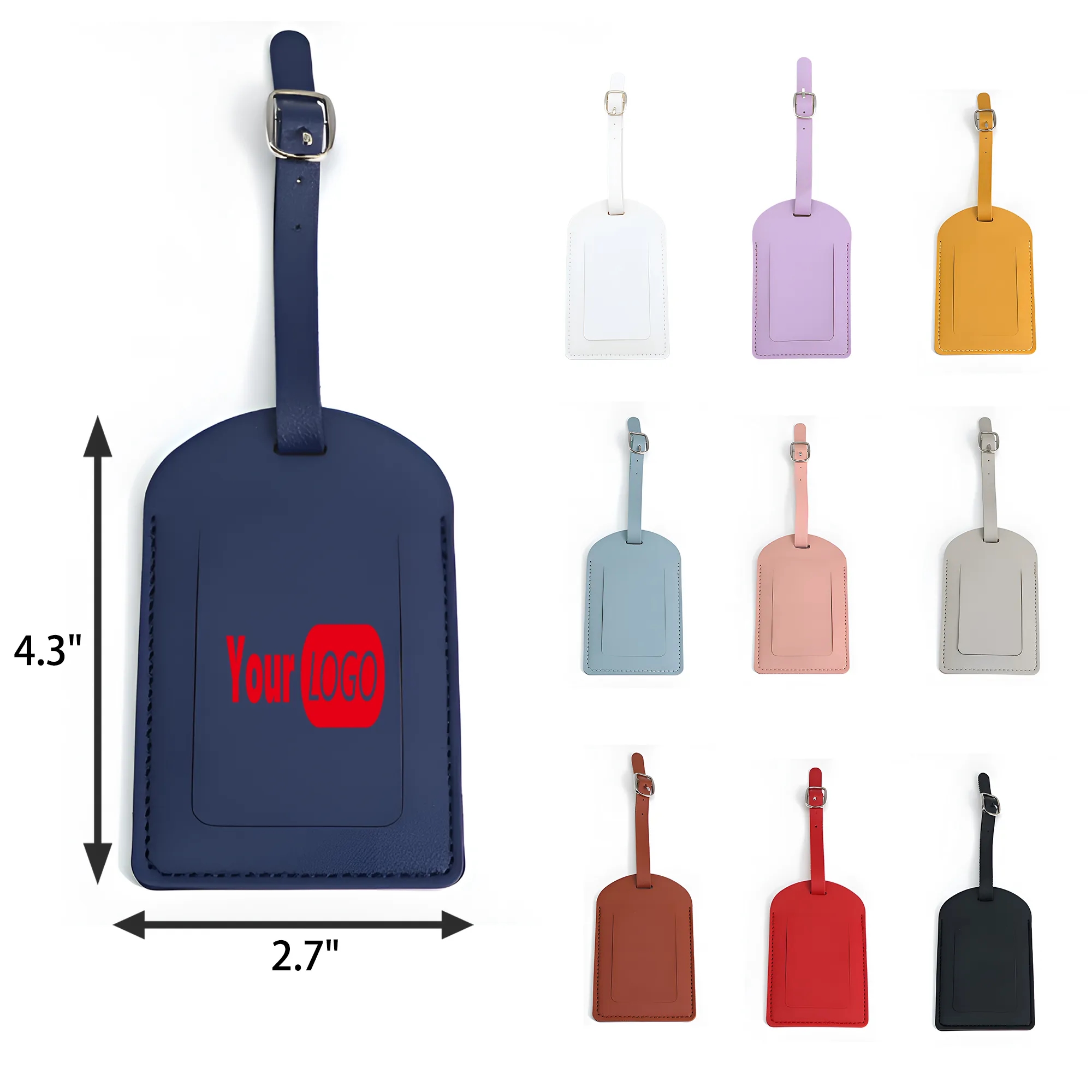 MOQ 50 PCS PU Leather Luggage Name Tag 2