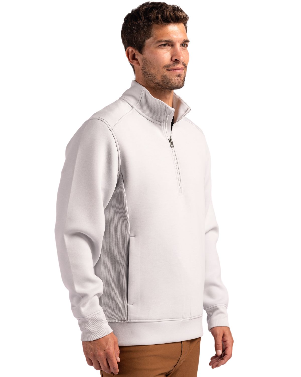 Cutter & Buck Roam Recycled Buttery-Soft Knit Mens Quarter Zip Jacket 23