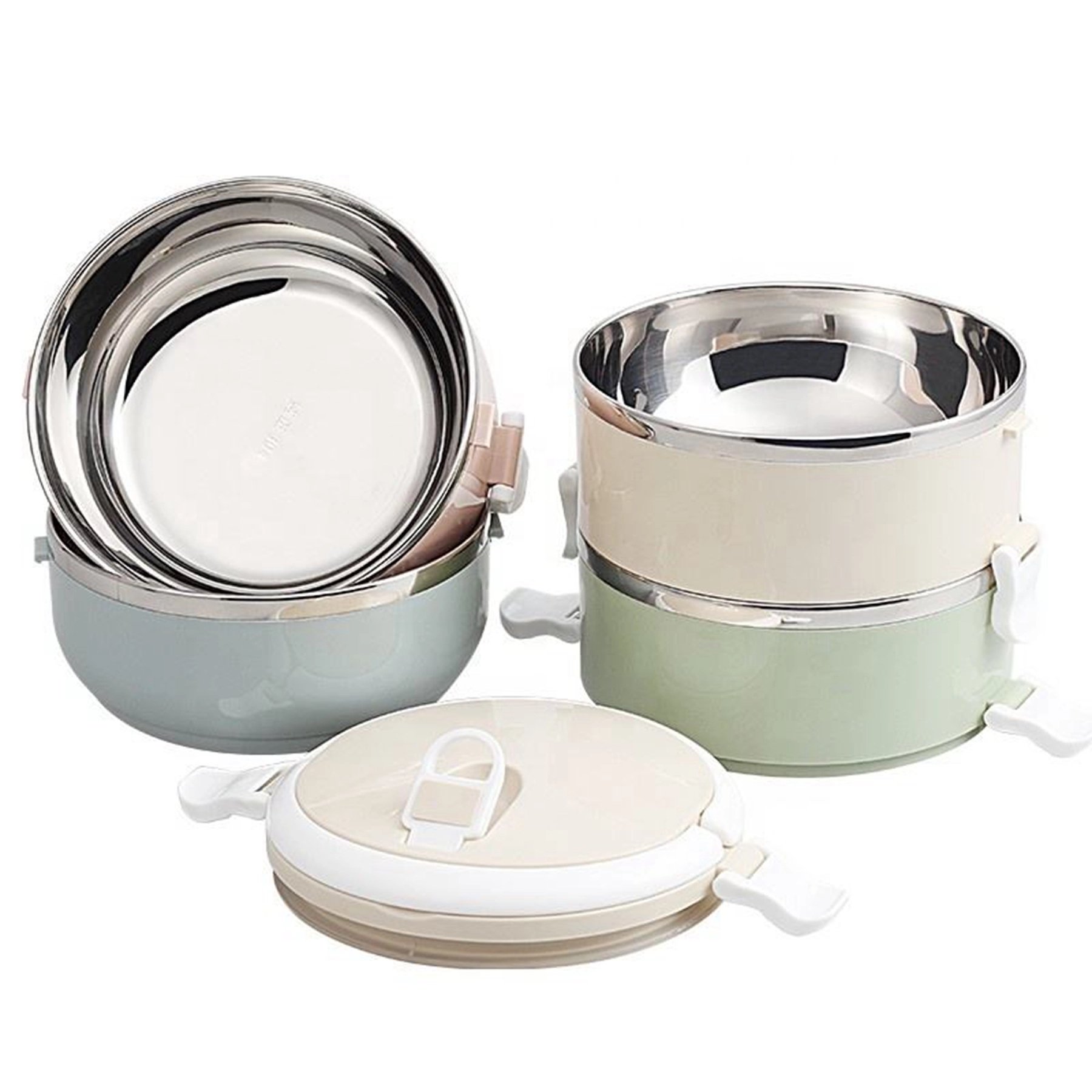 4-layer Round Stainless Steel Leak-Proof Insulated Lunch Box 8