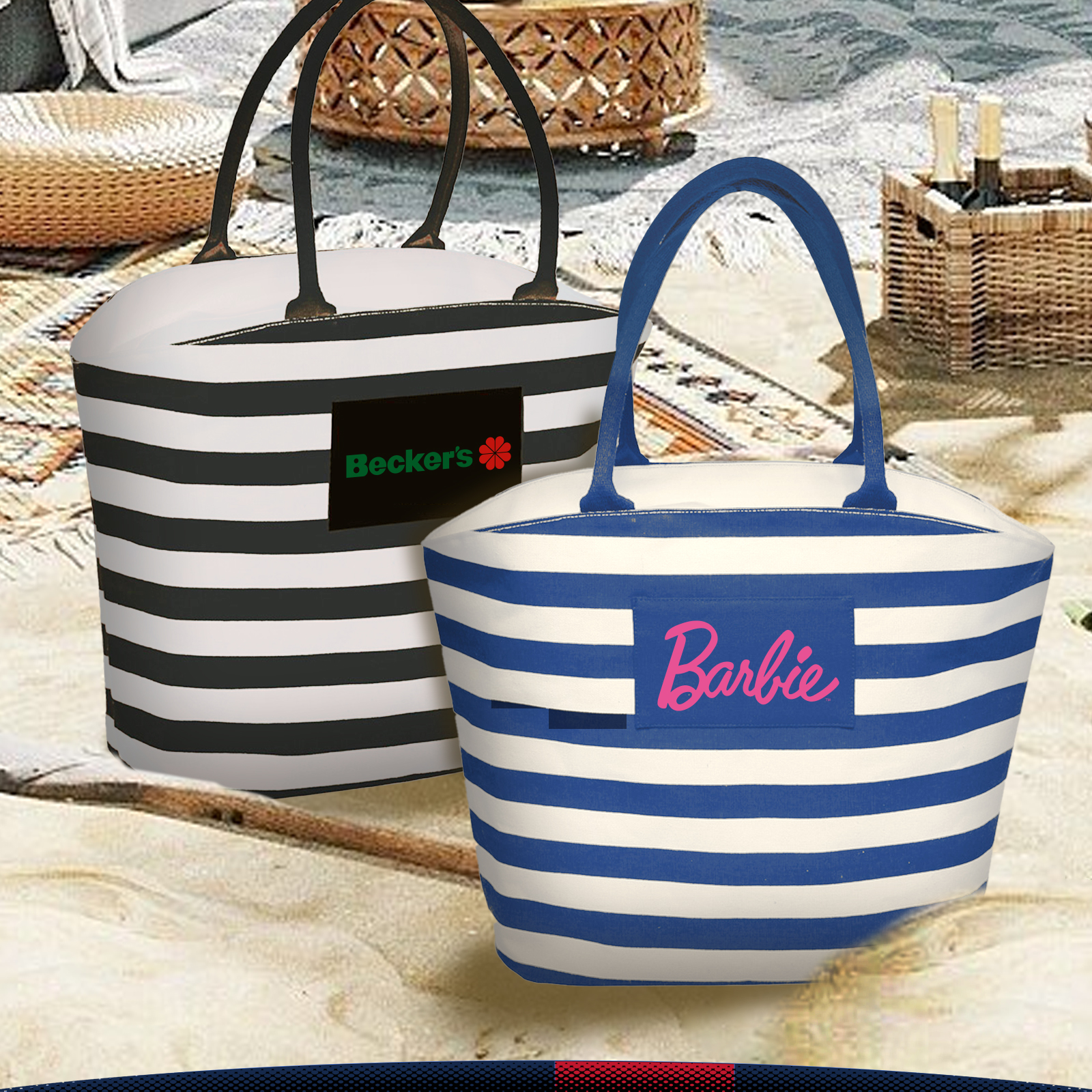Ropa Striped Tote Bags 3