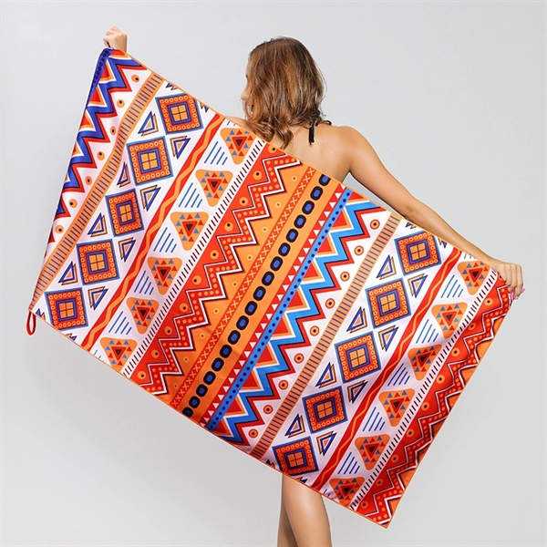 Full Color Imprint Quick Dry Micro Fiber Beach Blanket Towel 4