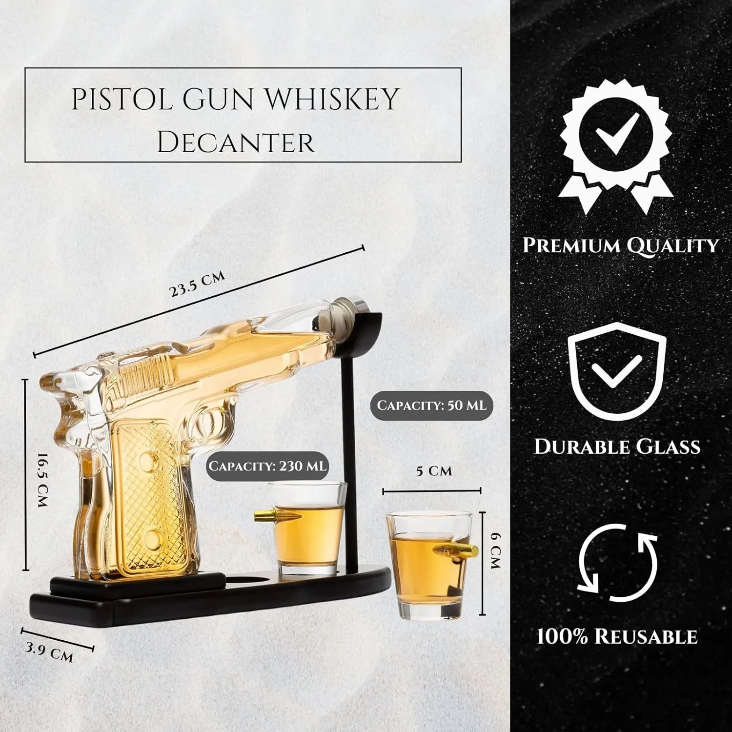 10Oz Whiskey Gun Decanter Set 6
