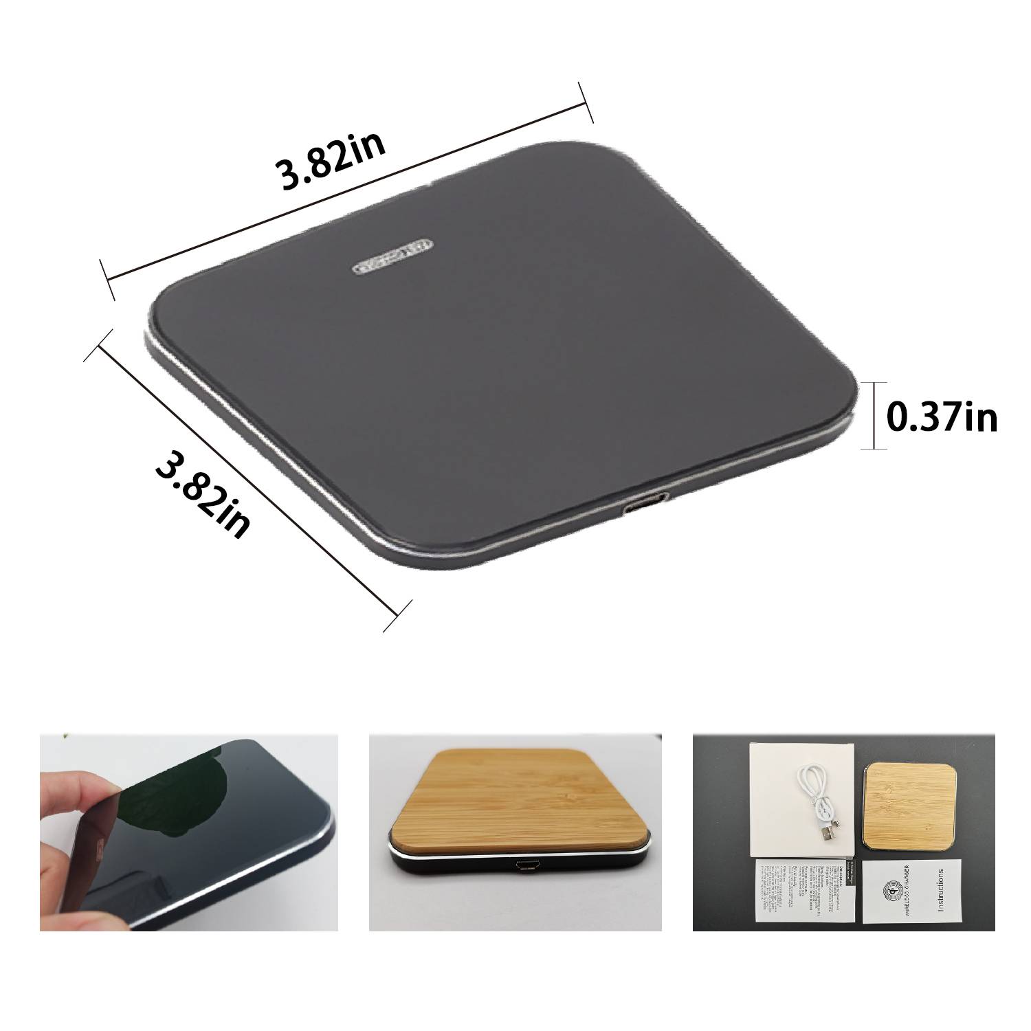 Acrylic Square Wireless Charger Power Bank 2
