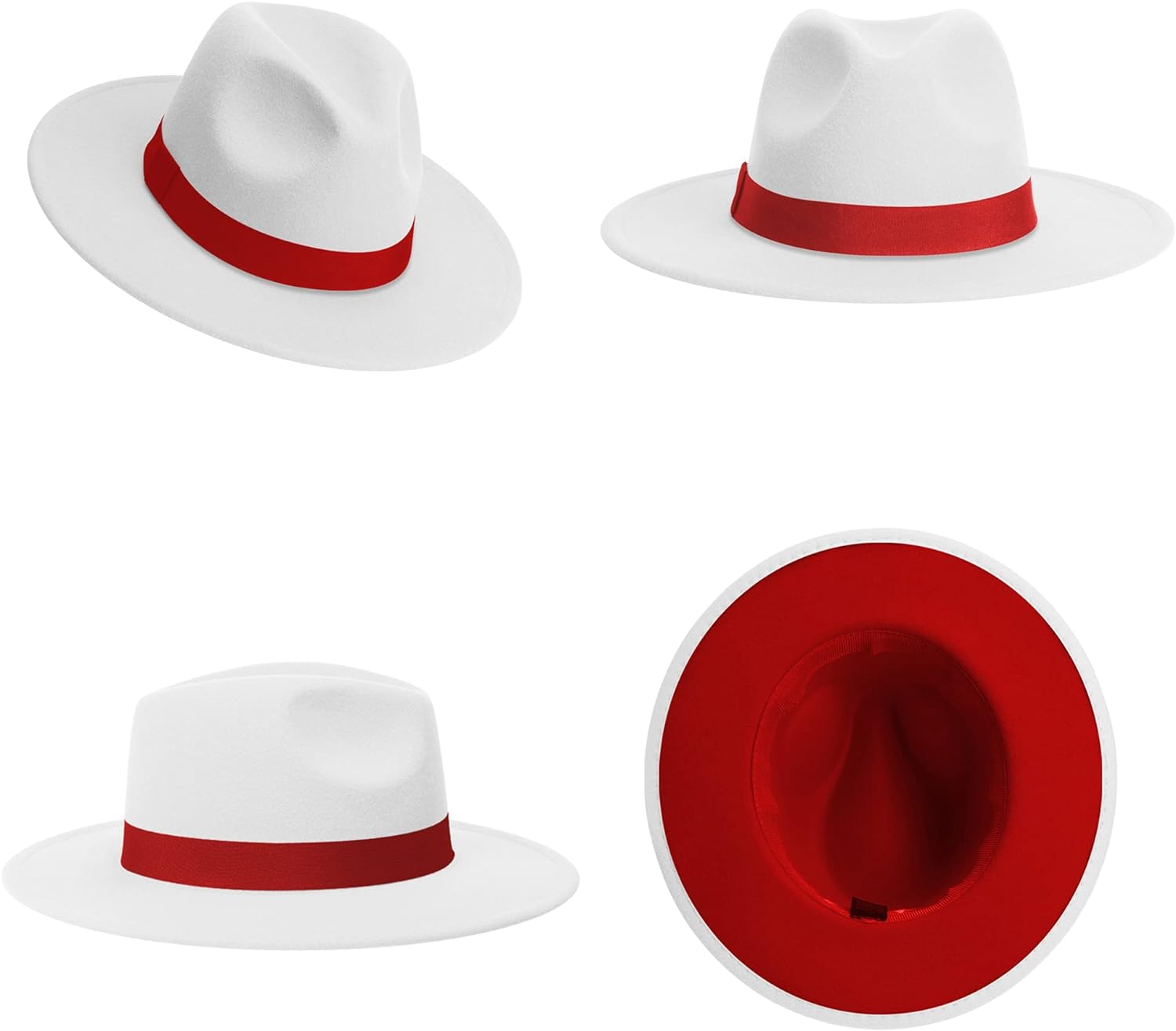 Wide Brim Fedora Hats for Women Men 6