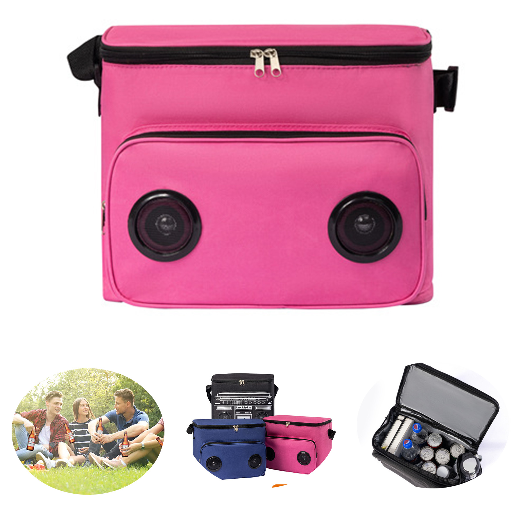 Soft Cooler Bag with Built-in Rechargeable Wireless Bluetooth Speakers