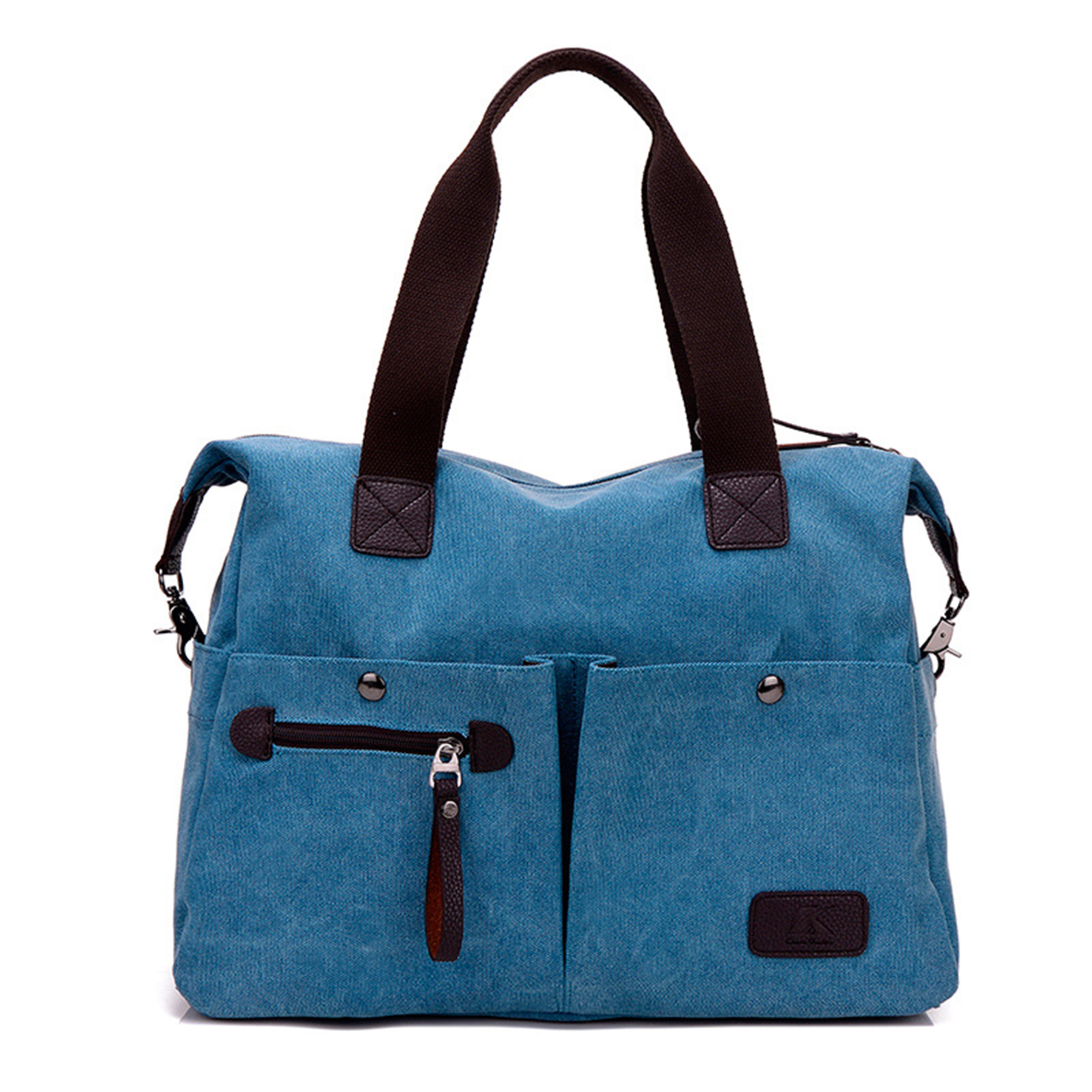 Fashion Blue Canvas Handbags, custom tote bag with logo imprint 2