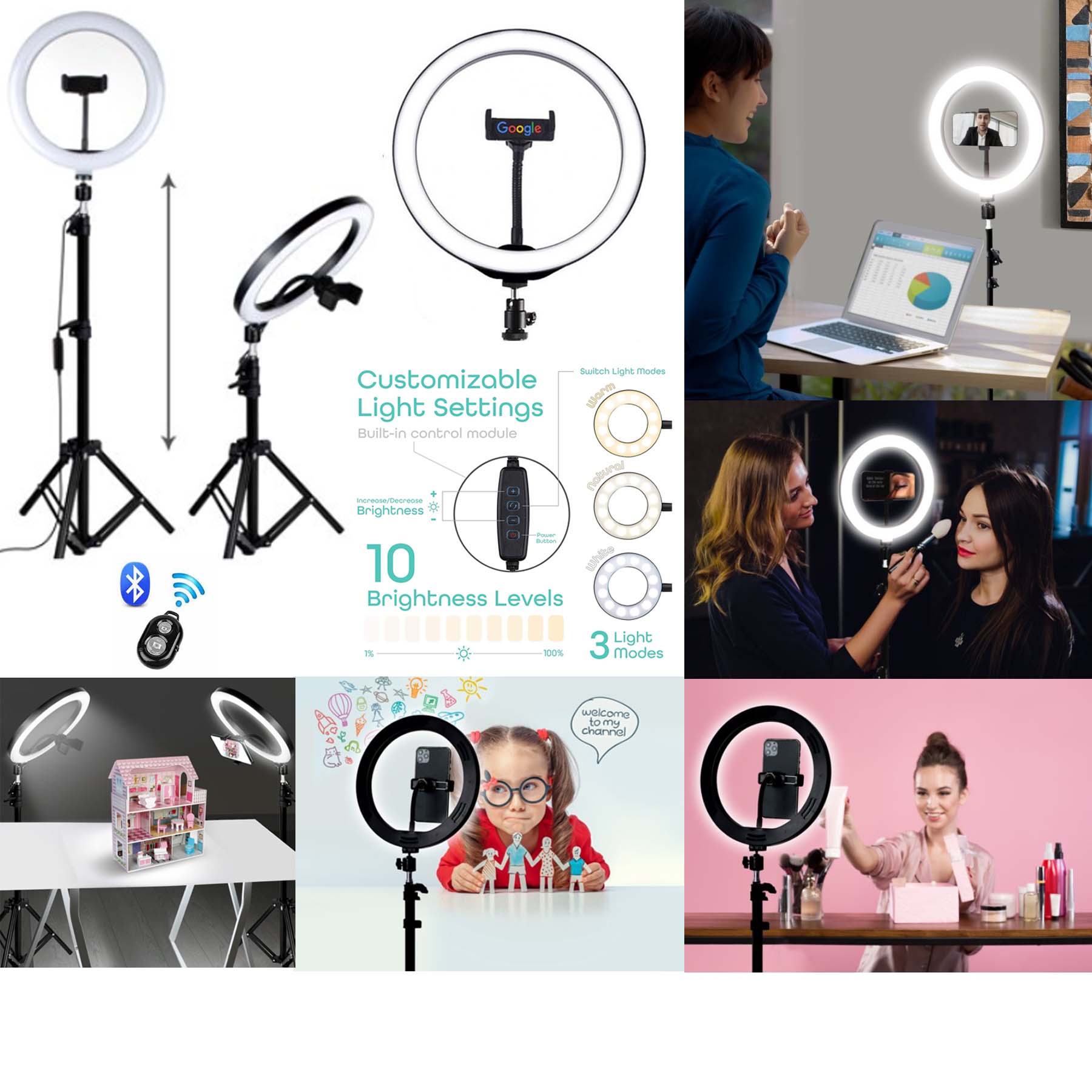 iBank ®Streaming Studio with 10" Light & Tripod + Bluetooth Remote Shutter 1